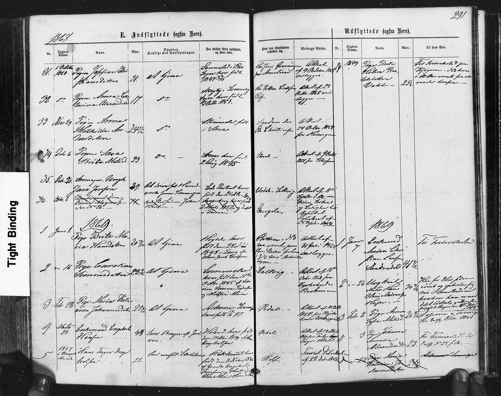 Hvaler prestekontor Kirkebøker, SAO/A-2001/F/Fa/L0007: Parish register (official) no. I 7, 1864-1878, p. 291