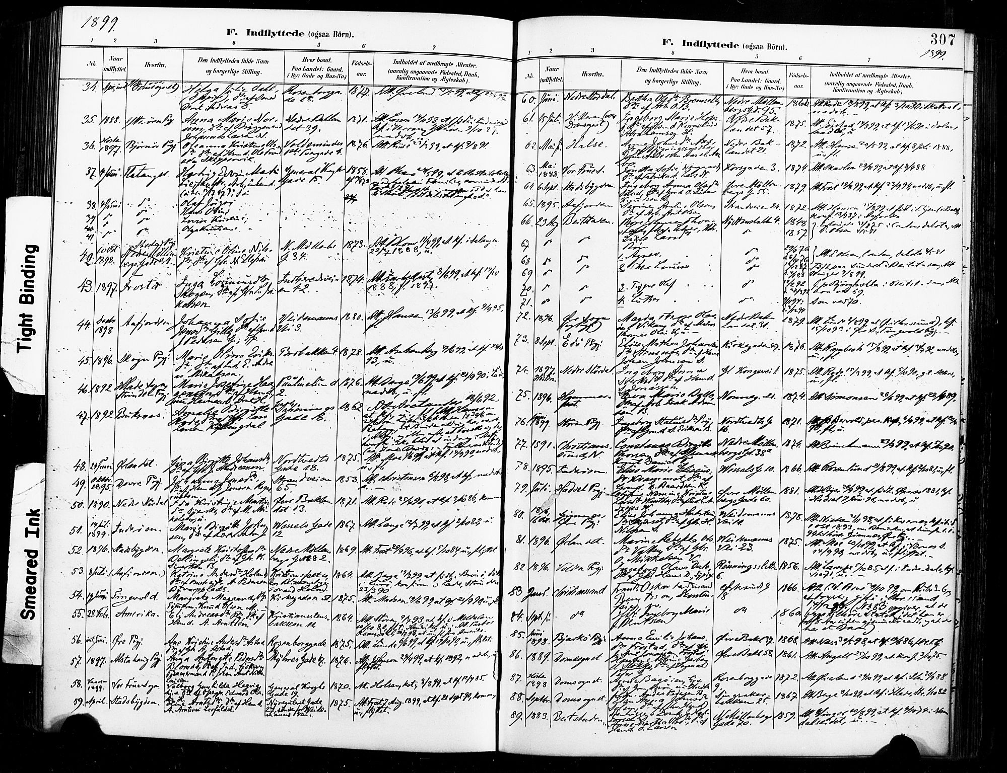 Ministerialprotokoller, klokkerbøker og fødselsregistre - Sør-Trøndelag, SAT/A-1456/604/L0198: Parish register (official) no. 604A19, 1893-1900, p. 307