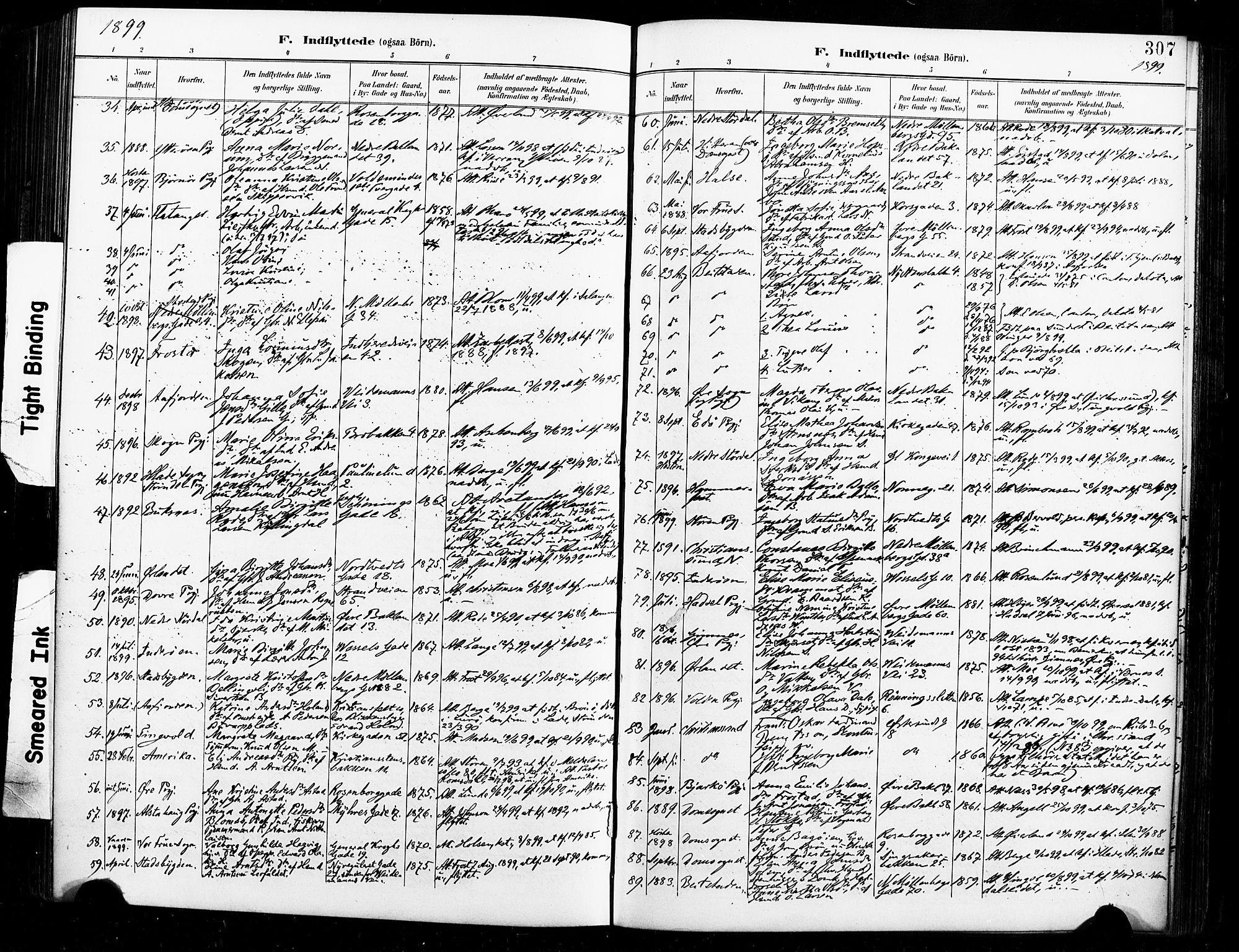 Ministerialprotokoller, klokkerbøker og fødselsregistre - Sør-Trøndelag, AV/SAT-A-1456/604/L0198: Parish register (official) no. 604A19, 1893-1900, p. 307