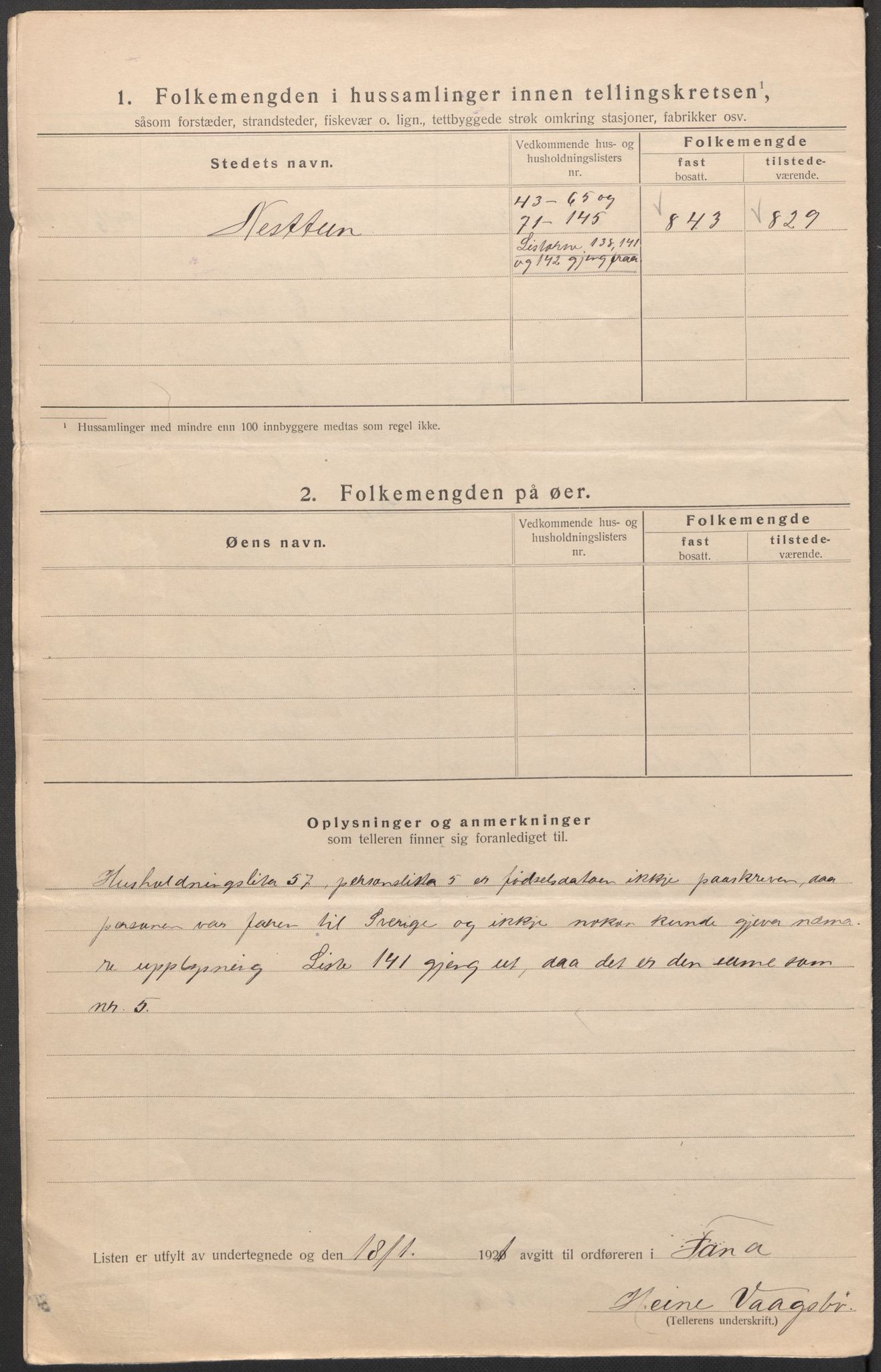 SAB, 1920 census for Fana, 1920, p. 29