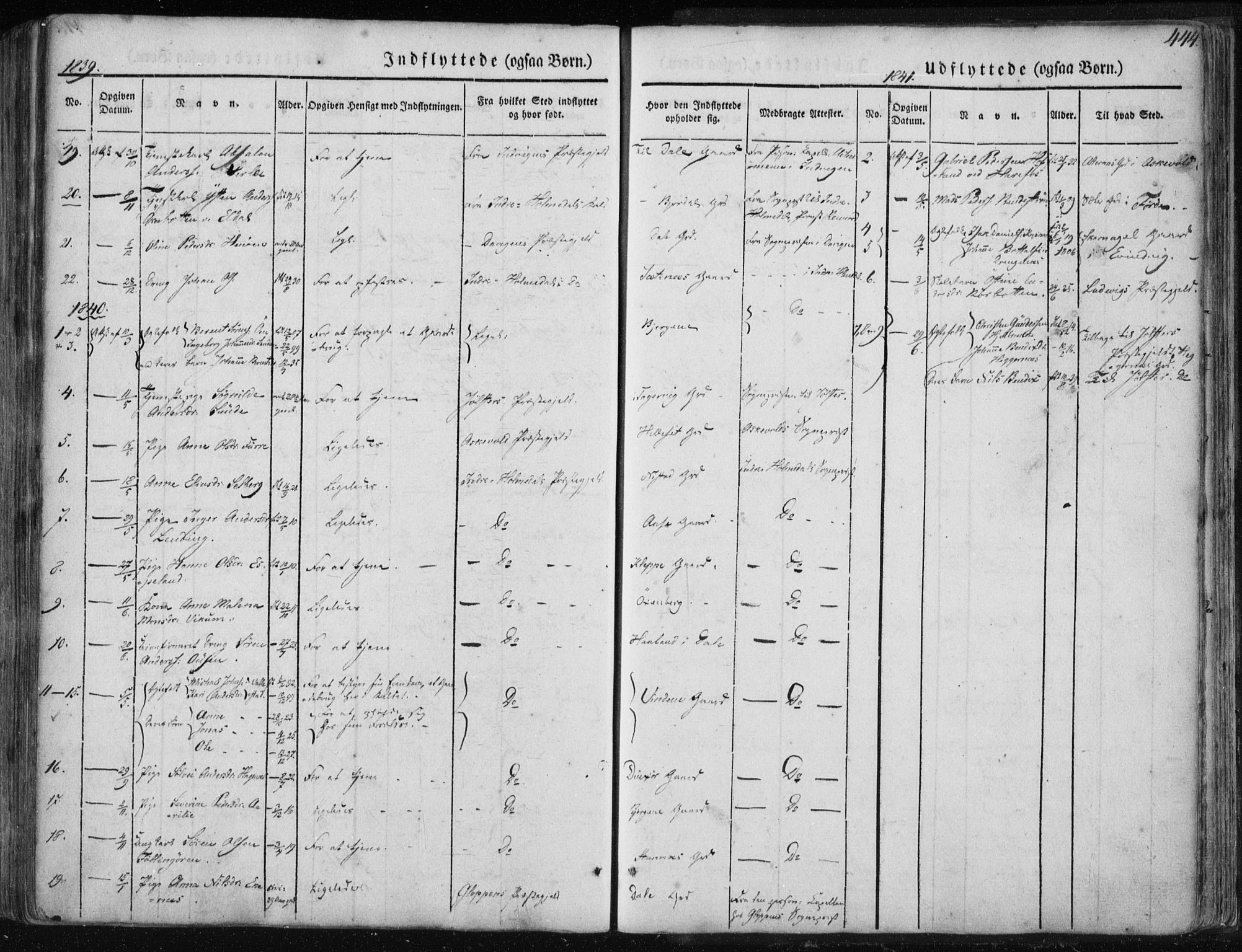 Fjaler sokneprestembete, AV/SAB-A-79801/H/Haa/Haaa/L0006: Parish register (official) no. A 6, 1835-1884, p. 444