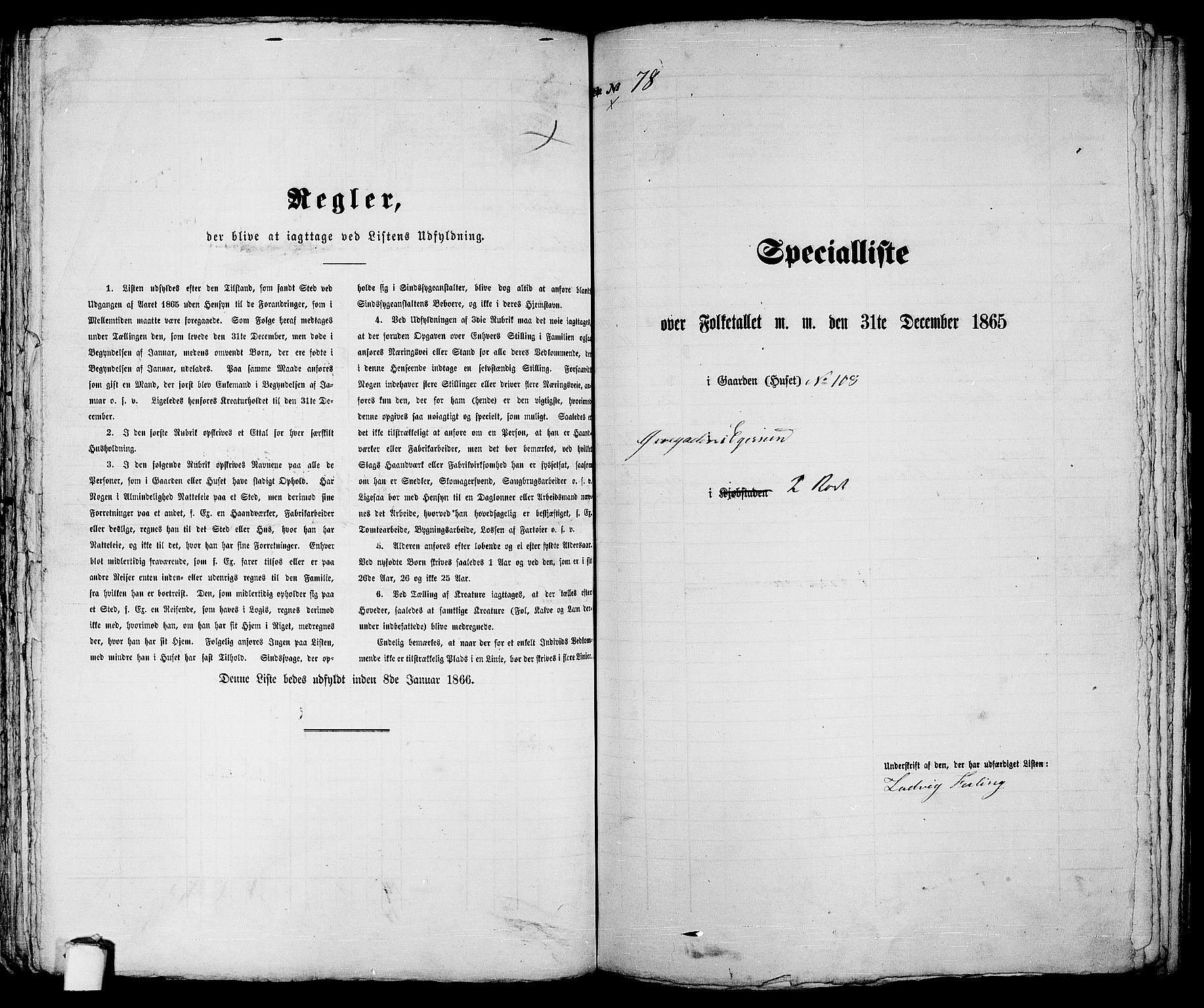 RA, 1865 census for Eigersund parish, Egersund town, 1865, p. 165