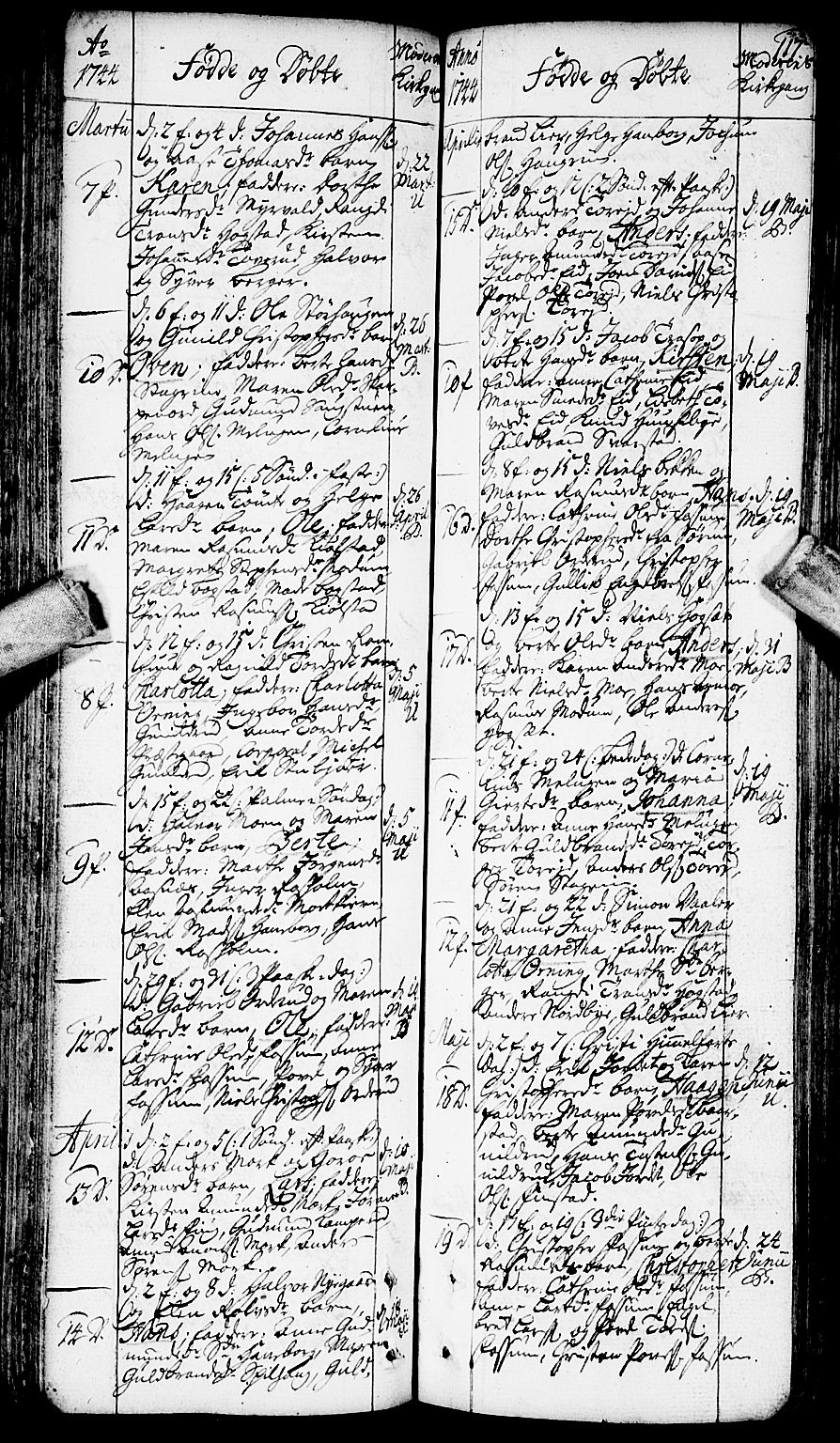 Aurskog prestekontor Kirkebøker, SAO/A-10304a/F/Fa/L0002: Parish register (official) no. I 2, 1735-1766, p. 117