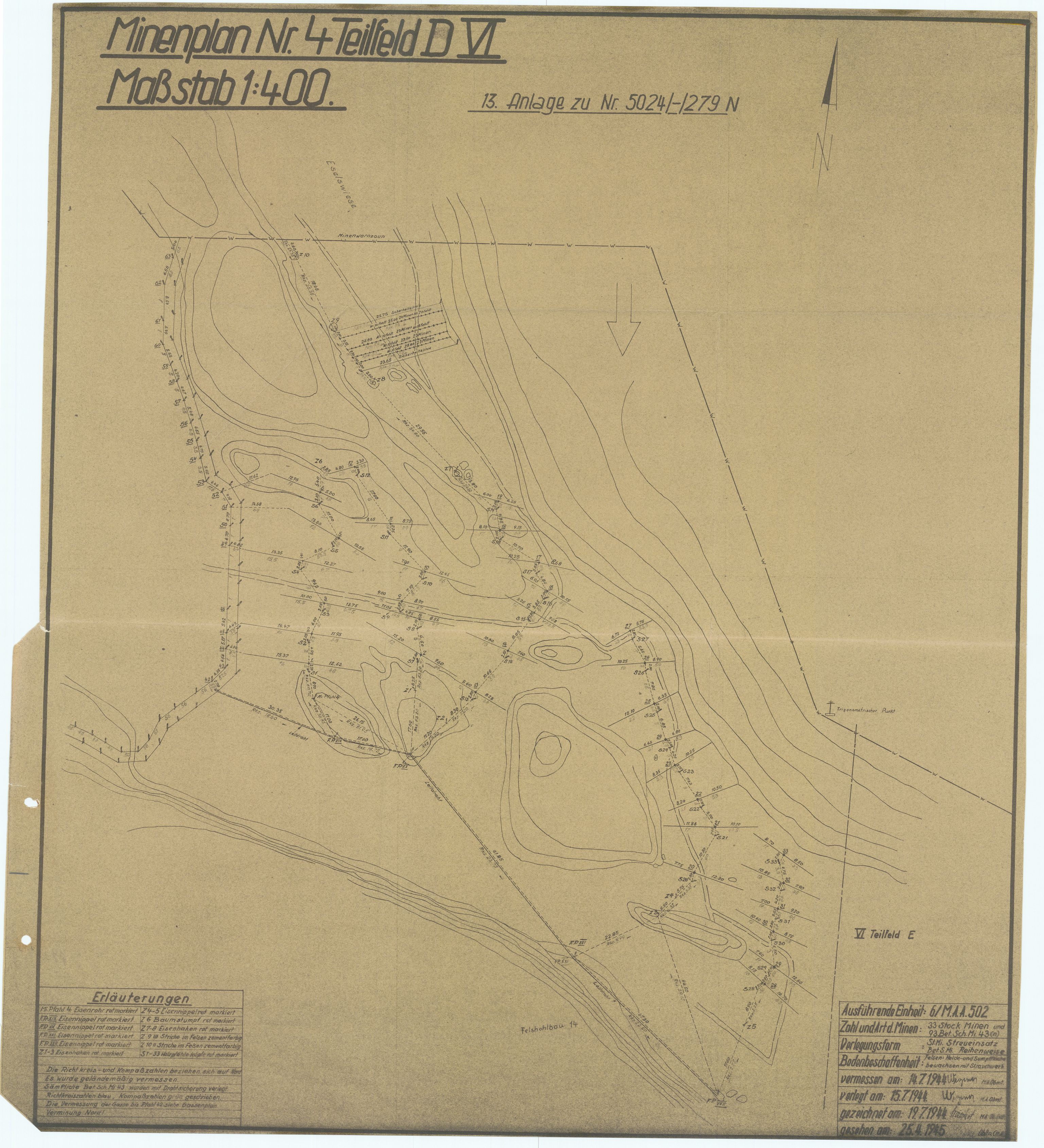 Forsvaret, Sørlandet sjøforsvarsdistrikt, RA/RAFA-3266/F/Fb/Fbf/L0323: Tyske landminefelter, 1945, p. 139