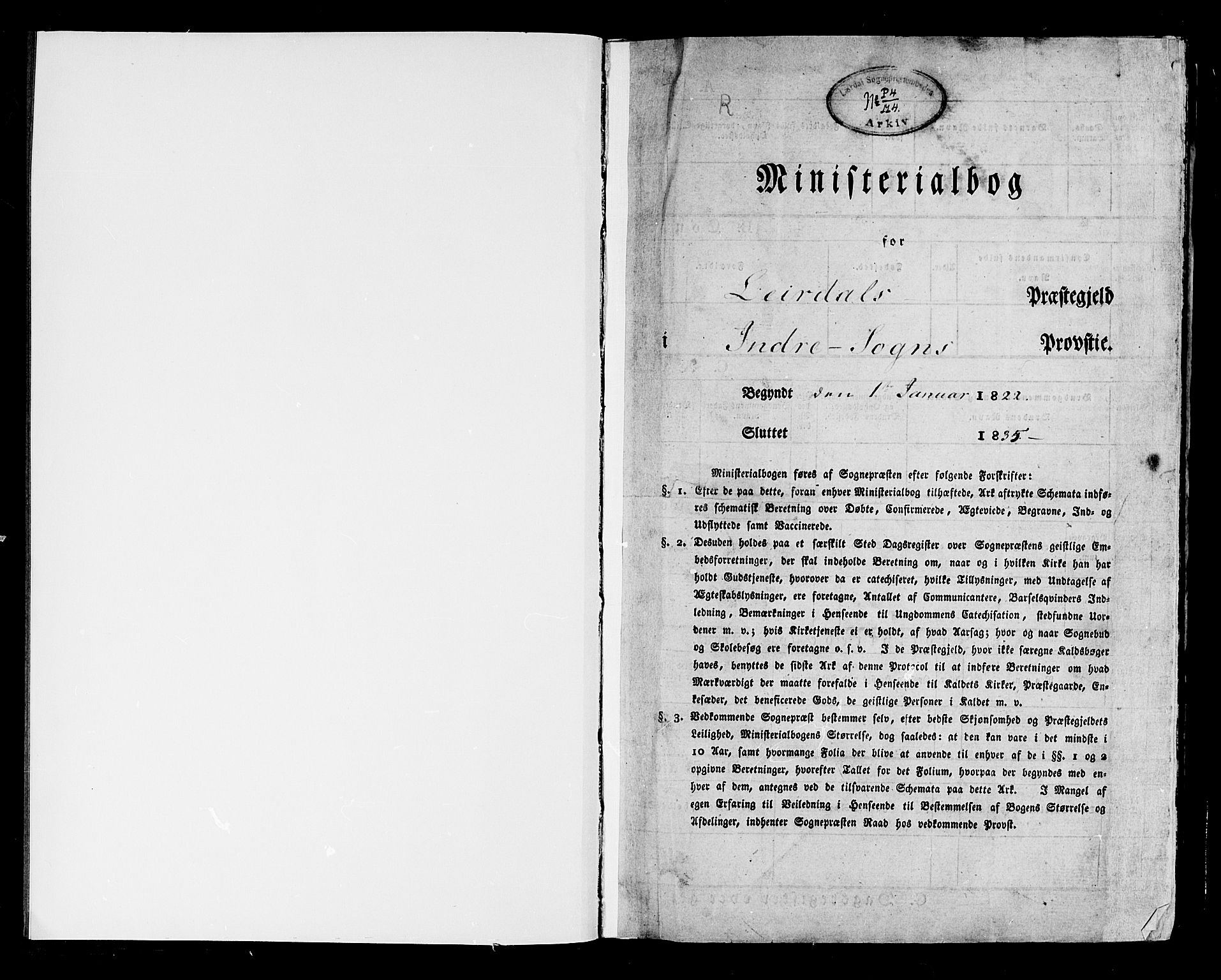 Lærdal sokneprestembete, SAB/A-81201: Parish register (official) no. A 5, 1822-1834
