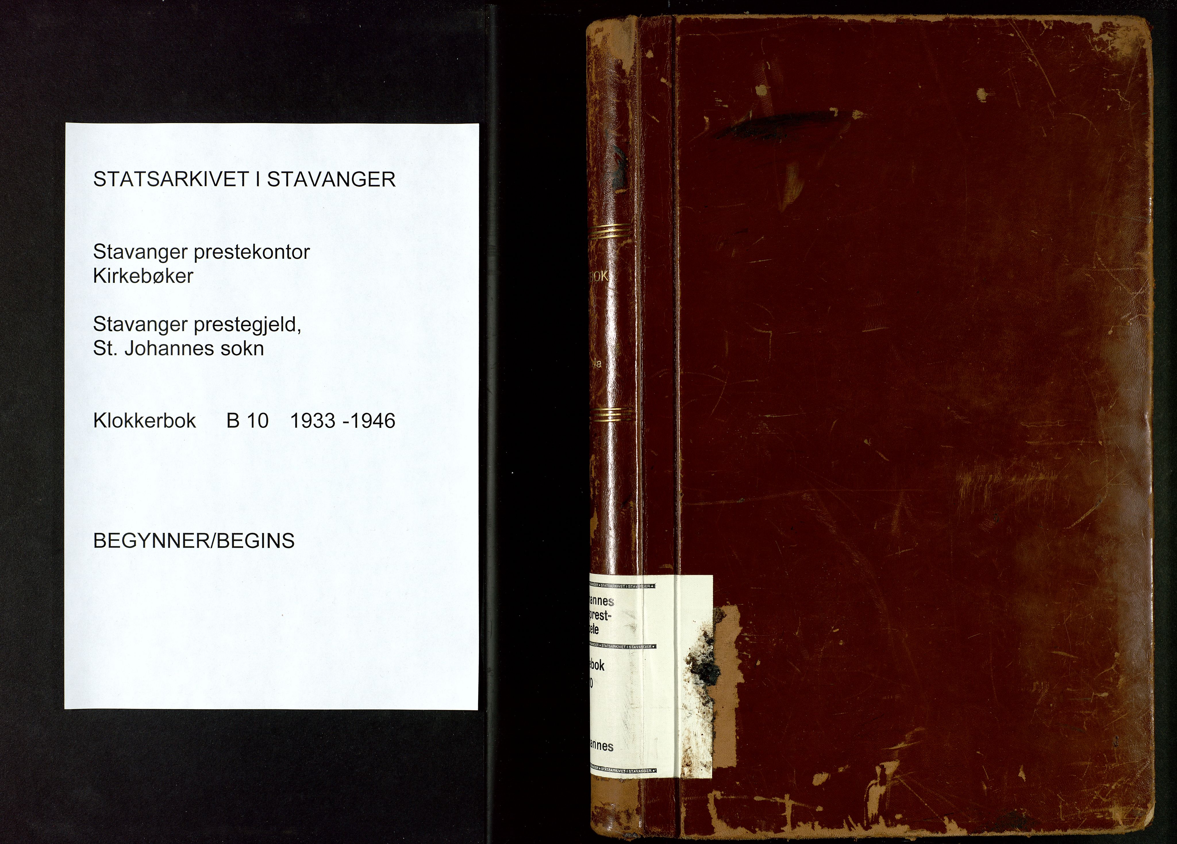 St. Johannes sokneprestkontor, SAST/A-101814/001/30/30BB/L0010: Parish register (copy) no. B 10, 1933-1946