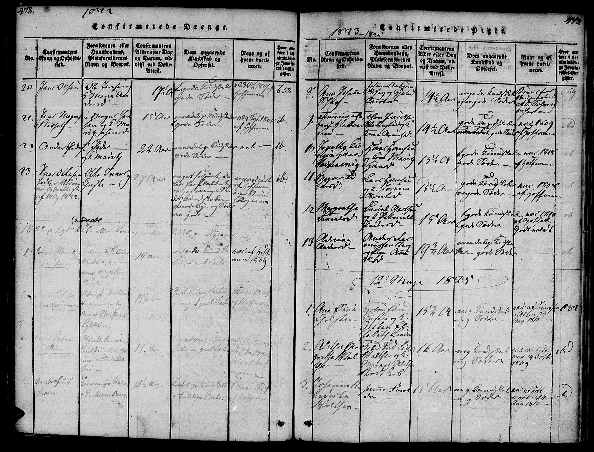 Ministerialprotokoller, klokkerbøker og fødselsregistre - Møre og Romsdal, AV/SAT-A-1454/572/L0842: Parish register (official) no. 572A05, 1819-1832, p. 472-473