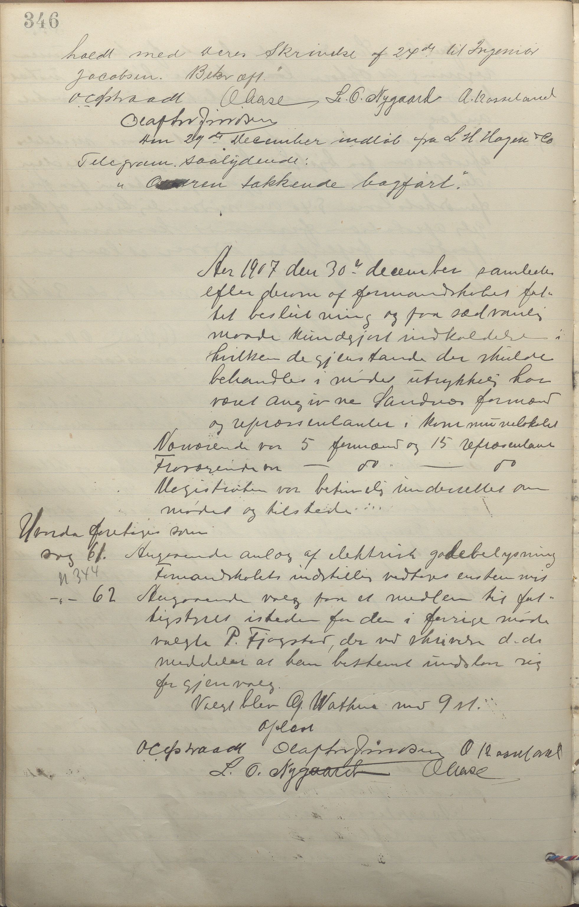 Sandnes kommune - Formannskapet og Bystyret, IKAR/K-100188/Aa/L0006: Møtebok, 1902-1909, p. 346