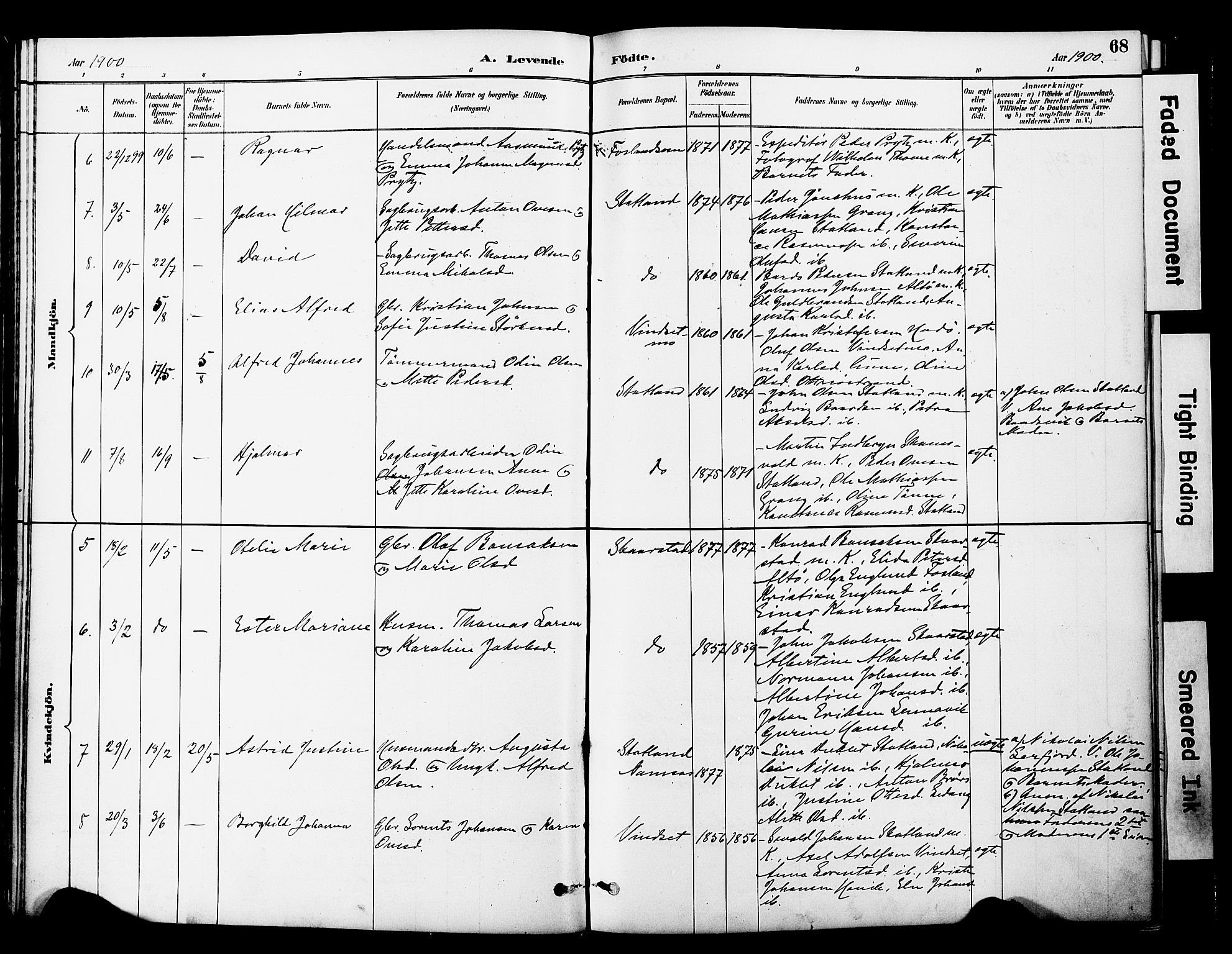 Ministerialprotokoller, klokkerbøker og fødselsregistre - Nord-Trøndelag, SAT/A-1458/774/L0628: Parish register (official) no. 774A02, 1887-1903, p. 68
