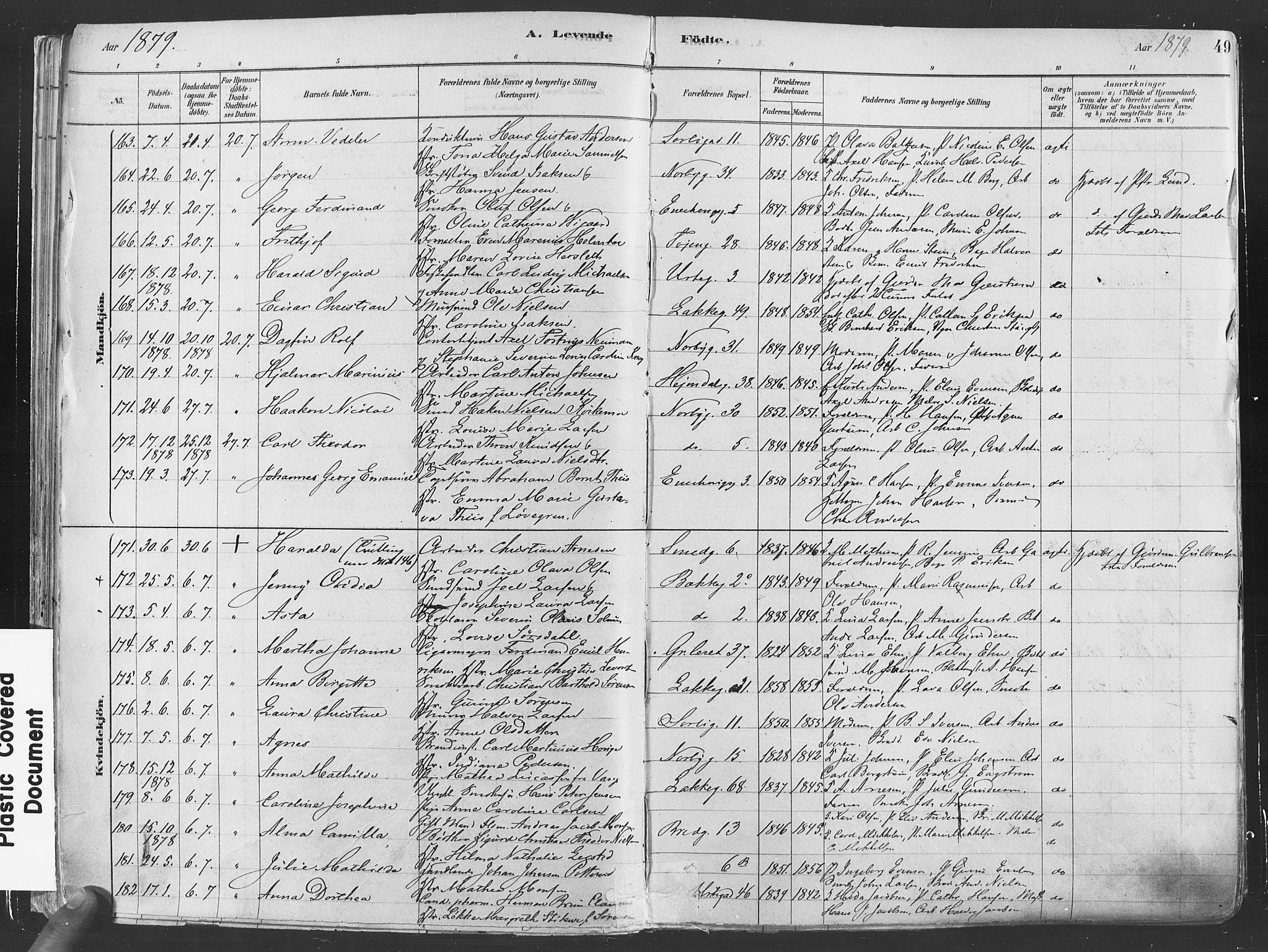 Grønland prestekontor Kirkebøker, SAO/A-10848/F/Fa/L0007: Parish register (official) no. 7, 1878-1888, p. 49
