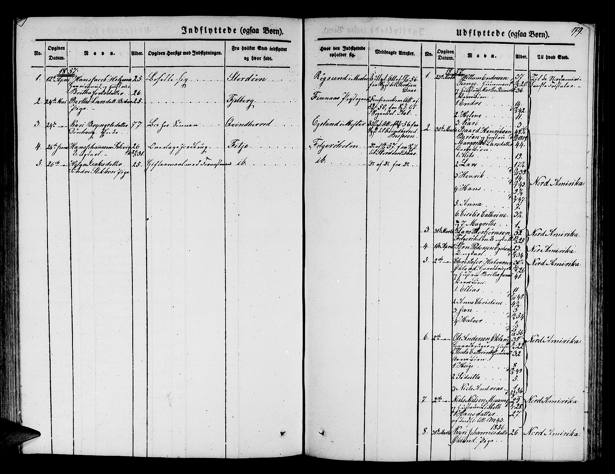 Finnås sokneprestembete, SAB/A-99925/H/Ha/Hab/Haba/L0001: Parish register (copy) no. A 1, 1851-1873, p. 179