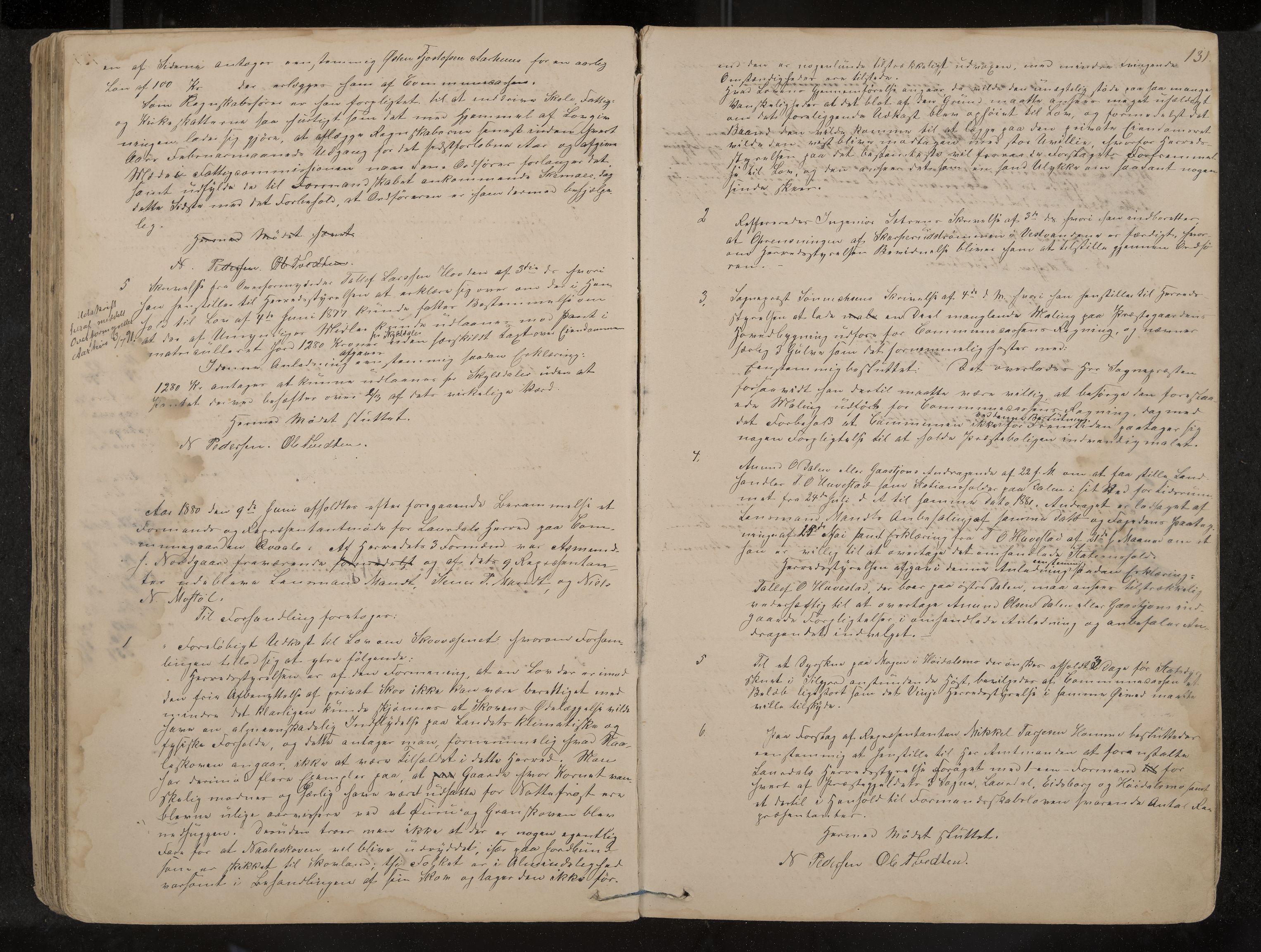 Lårdal formannskap og sentraladministrasjon, IKAK/0833021/A/L0002: Møtebok, 1865-1893, p. 131