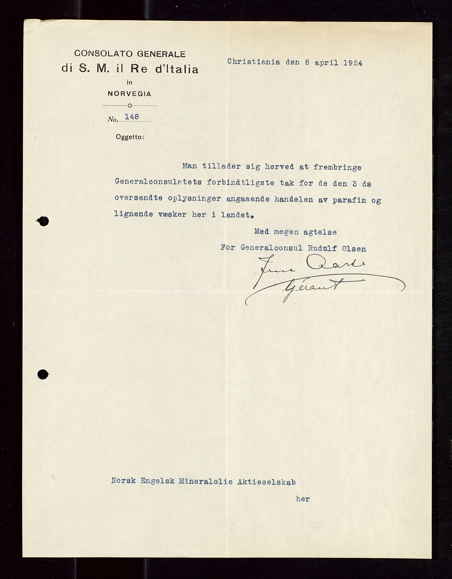 Pa 1521 - A/S Norske Shell, SAST/A-101915/E/Ea/Eaa/L0013: Sjefskorrespondanse, 1924, p. 69