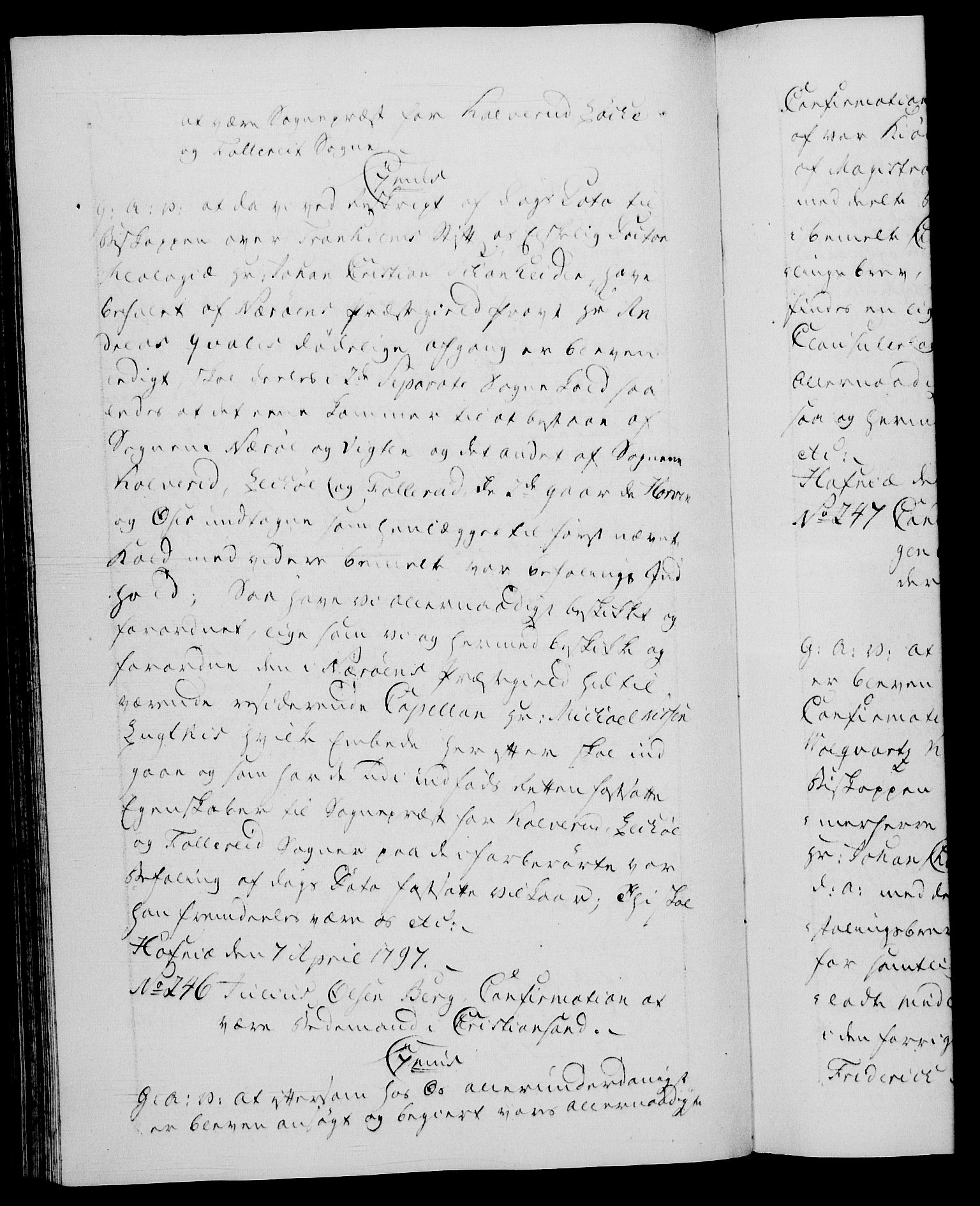 Danske Kanselli 1572-1799, AV/RA-EA-3023/F/Fc/Fca/Fcaa/L0057: Norske registre, 1797, p. 151b