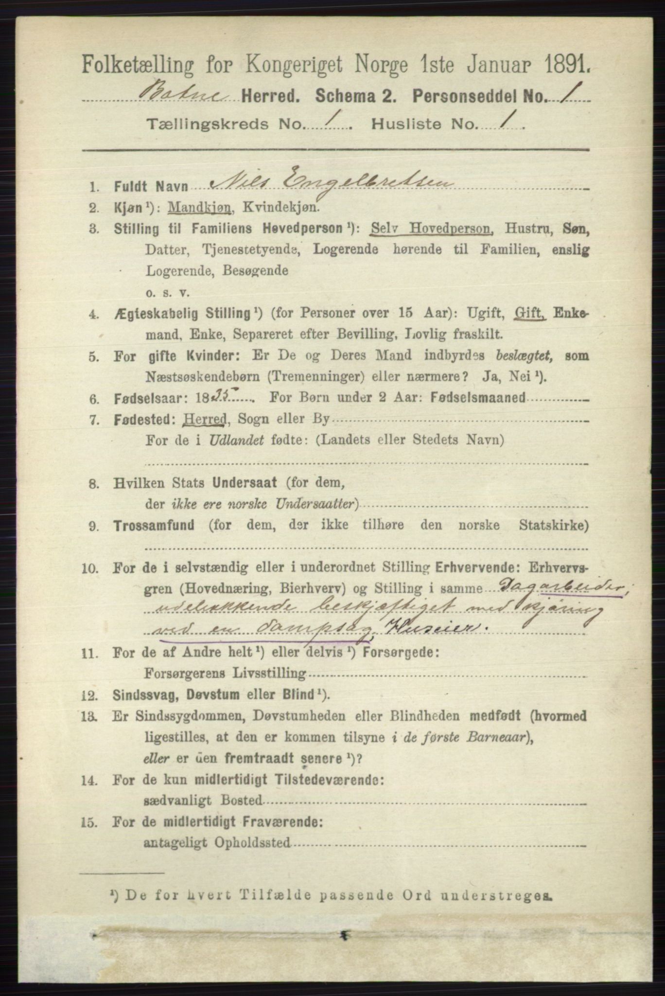 RA, 1891 census for 0715 Botne, 1891, p. 102