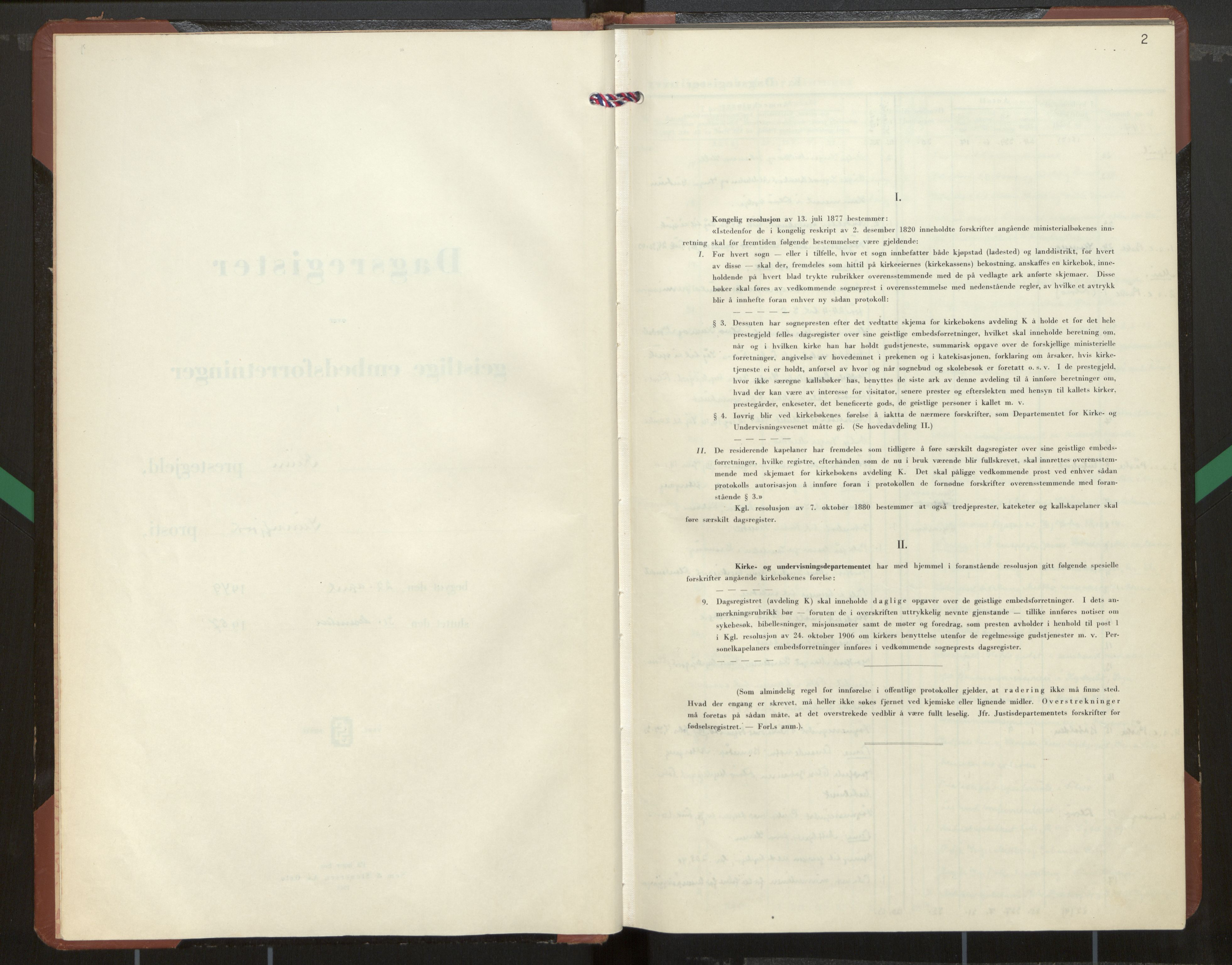 Kinn sokneprestembete, AV/SAB-A-80801/H/Haa/Haag/L0006: Diary records no. G 6, 1949-1957, p. 2