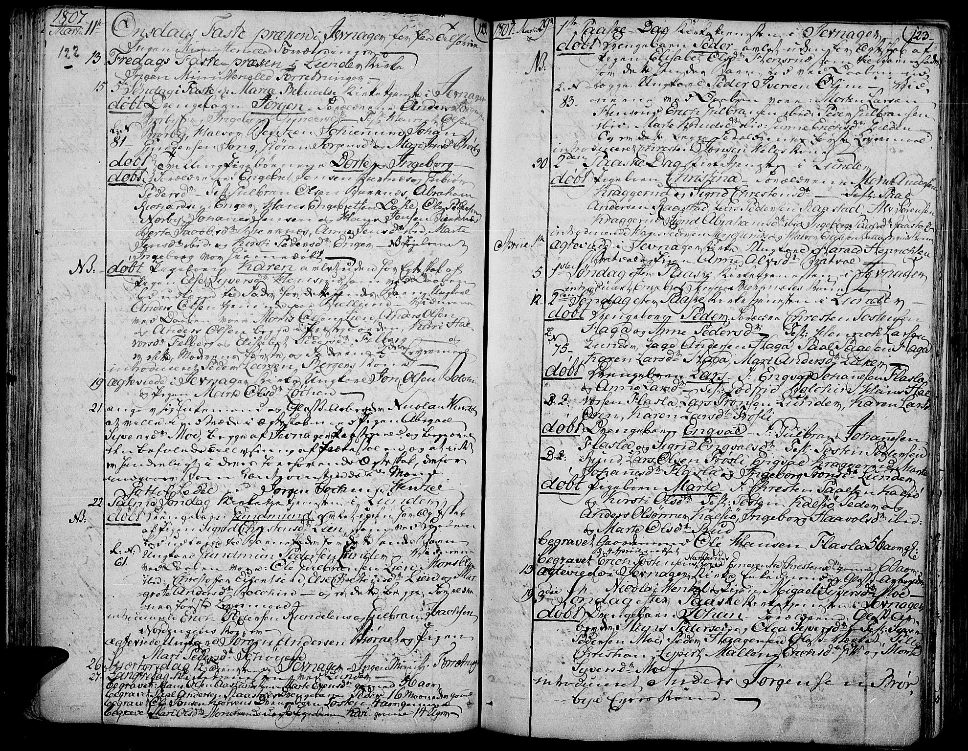 Jevnaker prestekontor, AV/SAH-PREST-116/H/Ha/Haa/L0004: Parish register (official) no. 4, 1800-1861, p. 122-123