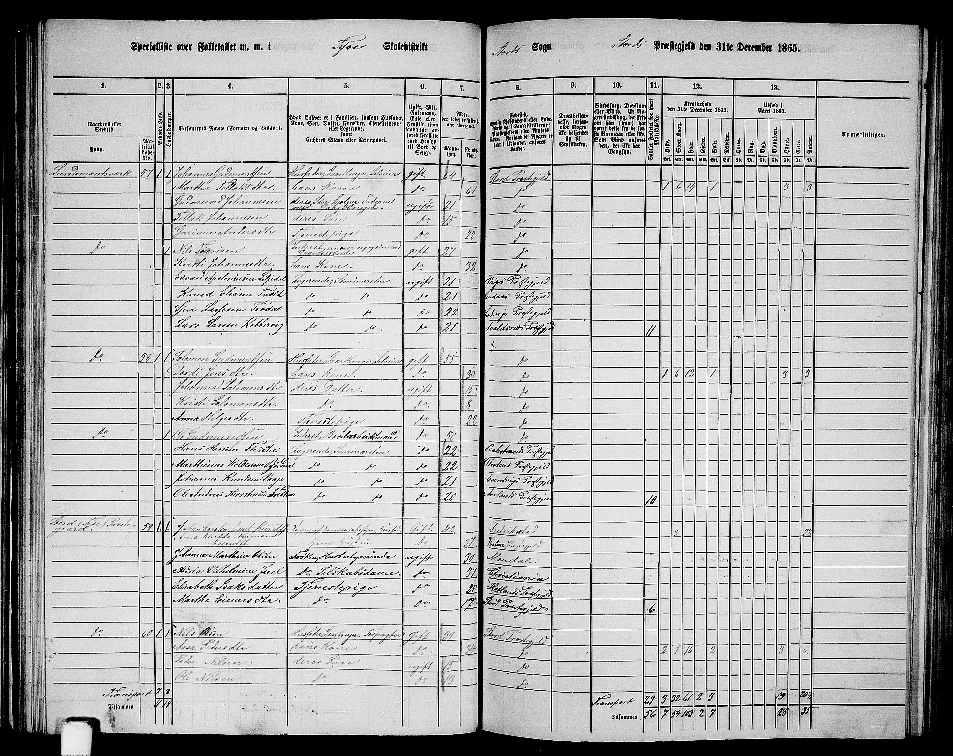 RA, 1865 census for Stord, 1865, p. 40