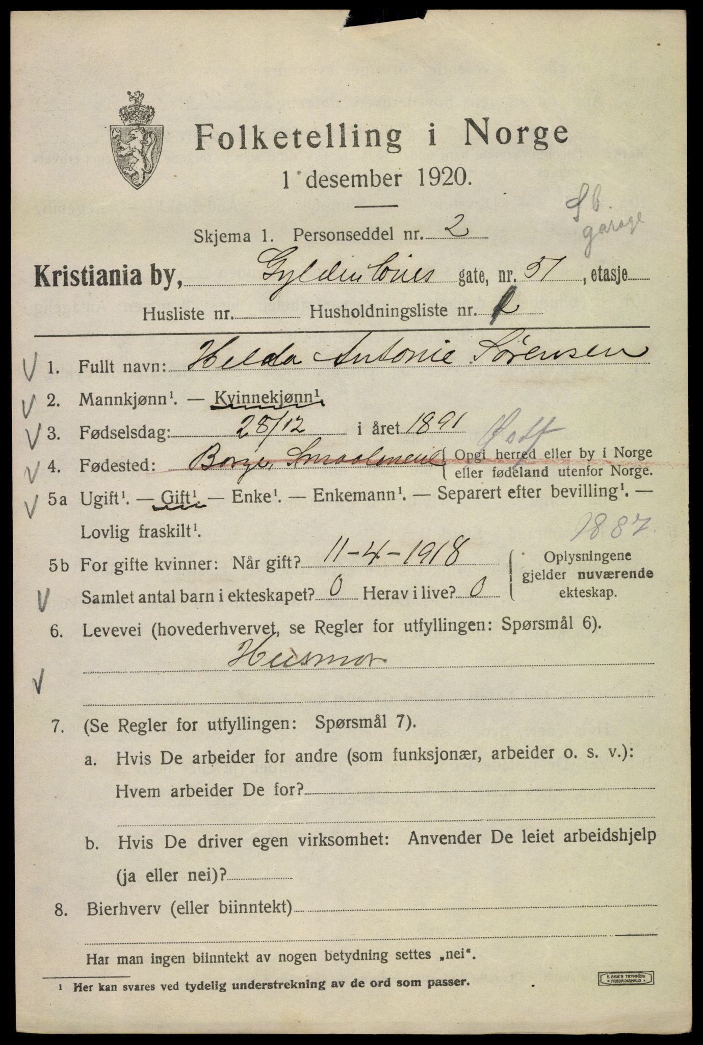 SAO, 1920 census for Kristiania, 1920, p. 262473