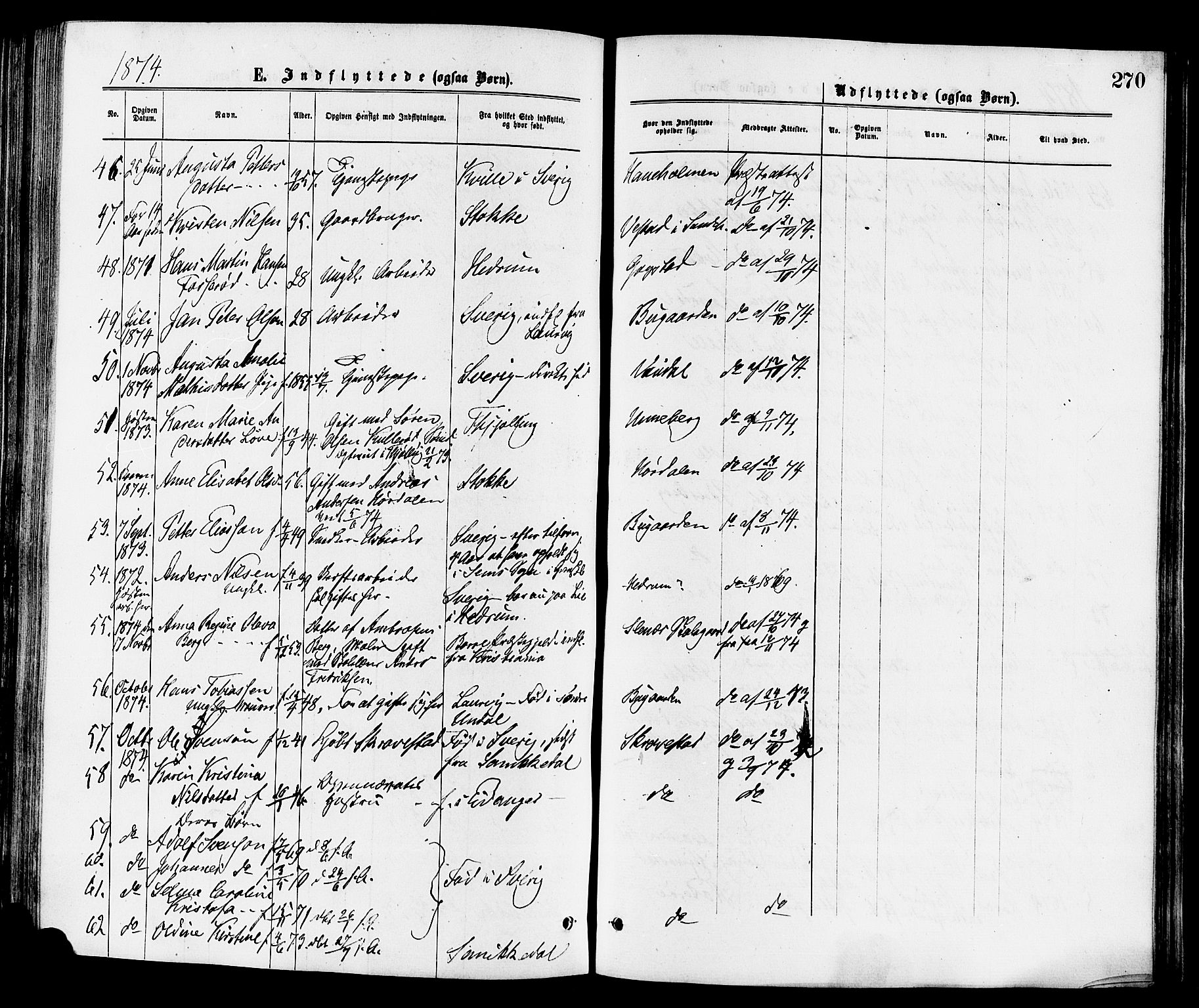 Sandar kirkebøker, AV/SAKO-A-243/F/Fa/L0011: Parish register (official) no. 11, 1872-1882, p. 270