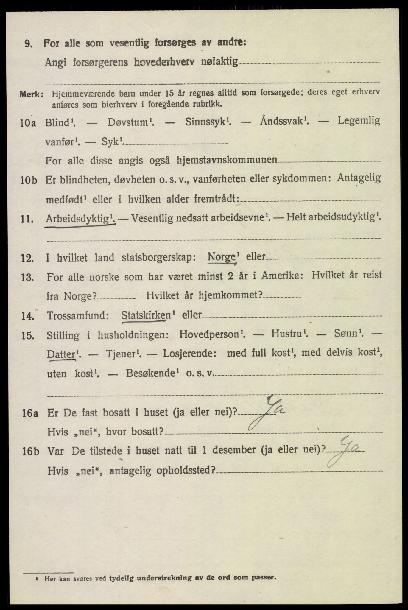 SAH, 1920 census for Trysil, 1920, p. 4656