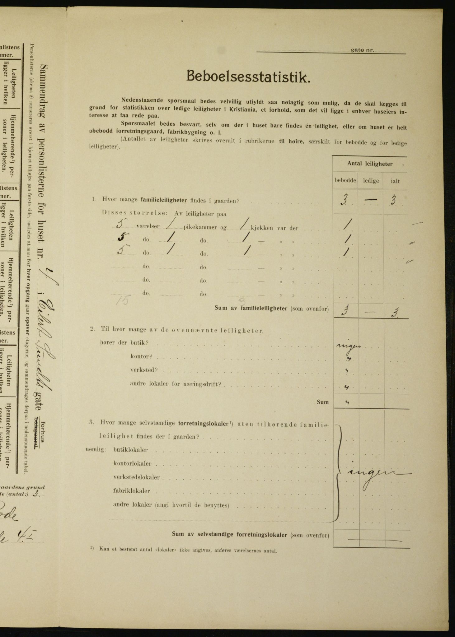 OBA, Municipal Census 1910 for Kristiania, 1910, p. 17815