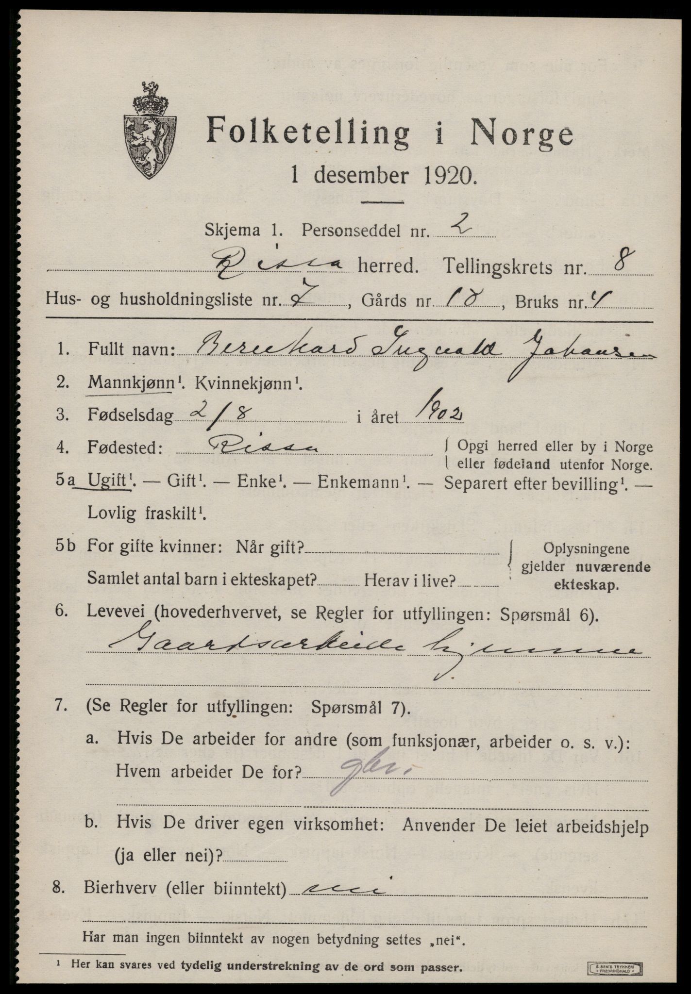 SAT, 1920 census for Rissa, 1920, p. 5535