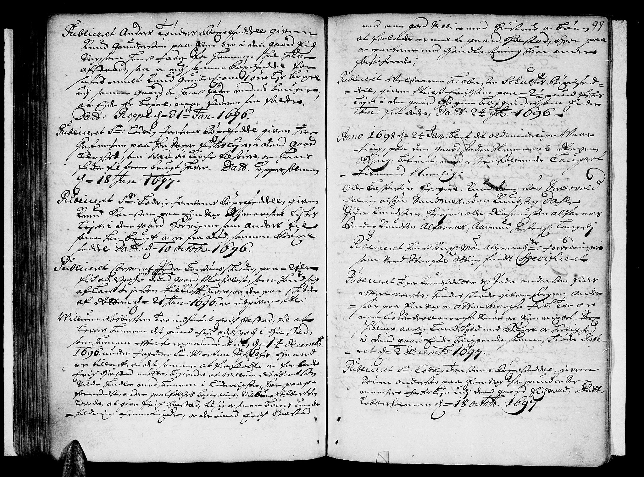Romsdal sorenskriveri, AV/SAT-A-4149/1/1/1A/L0003: Tingbok, 1694-1699, p. 98b-99a