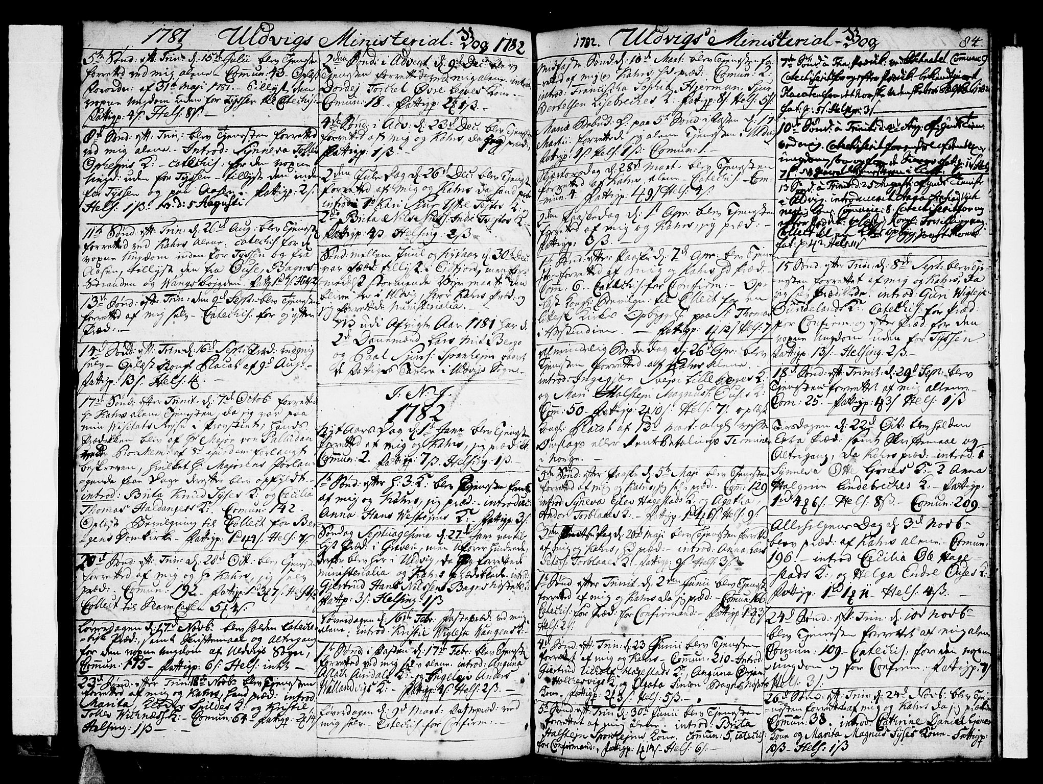 Ulvik sokneprestembete, SAB/A-78801/H/Haa: Parish register (official) no. A 10, 1745-1792, p. 84