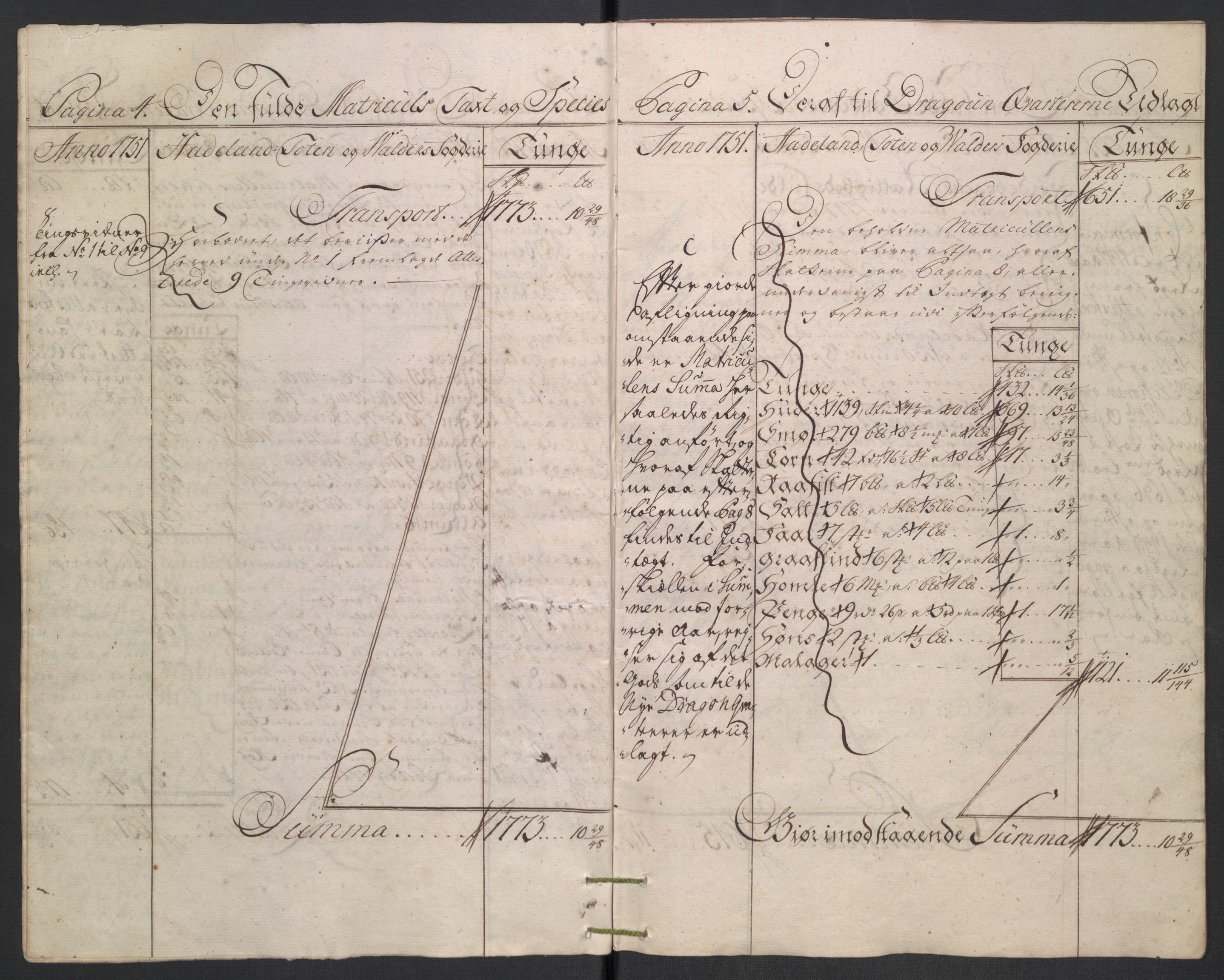 Rentekammeret inntil 1814, Reviderte regnskaper, Fogderegnskap, RA/EA-4092/R18/L1348: Fogderegnskap Hadeland, Toten og Valdres, 1750-1751, p. 342