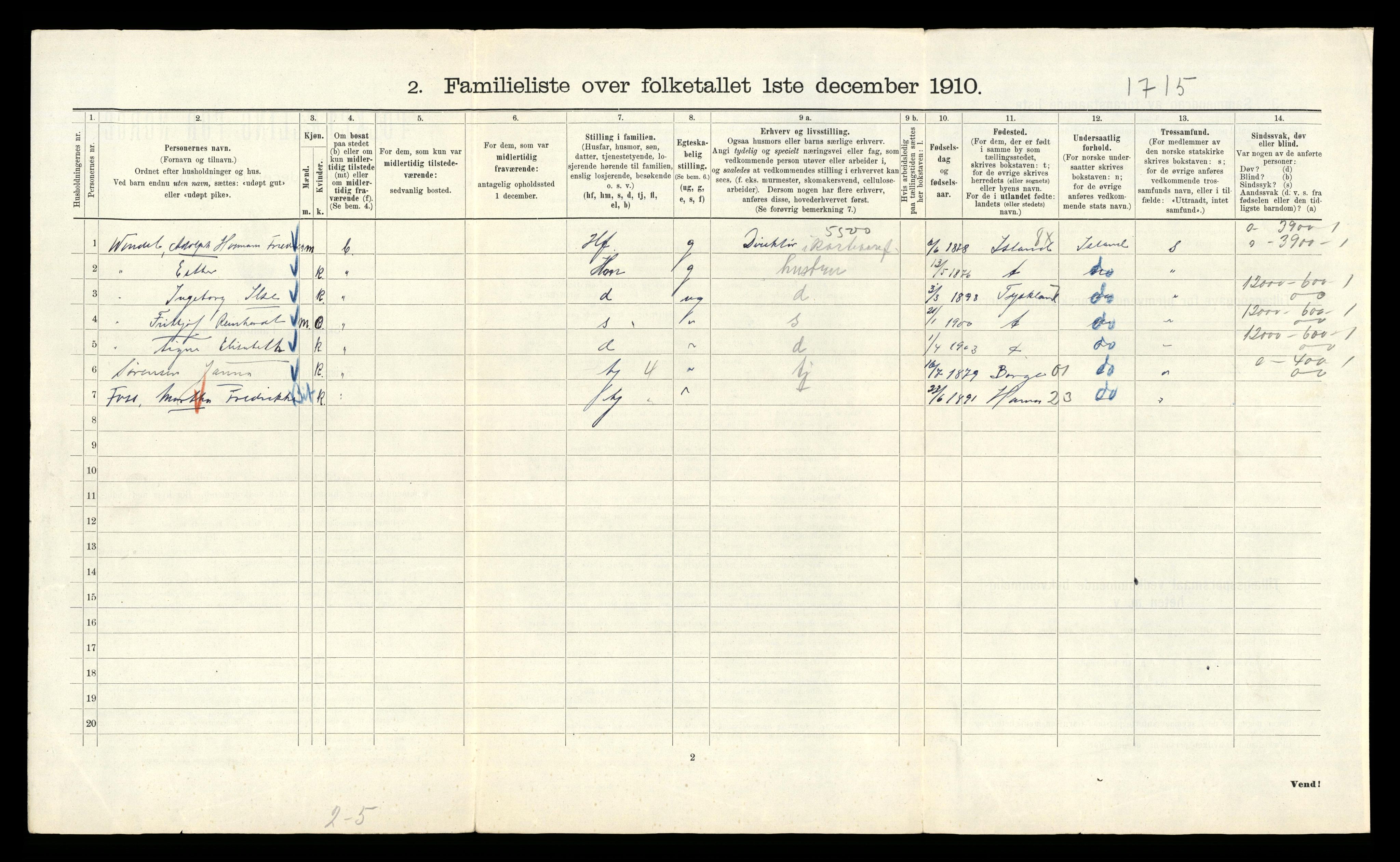 RA, 1910 census for Kristiania, 1910, p. 43314