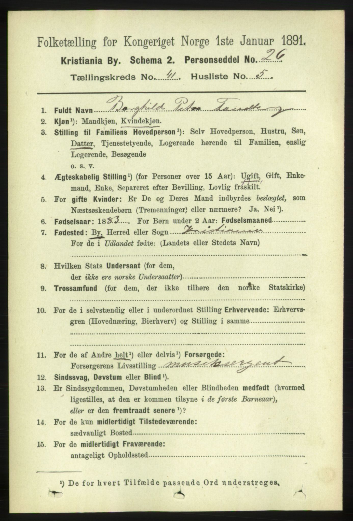 RA, 1891 census for 0301 Kristiania, 1891, p. 24103