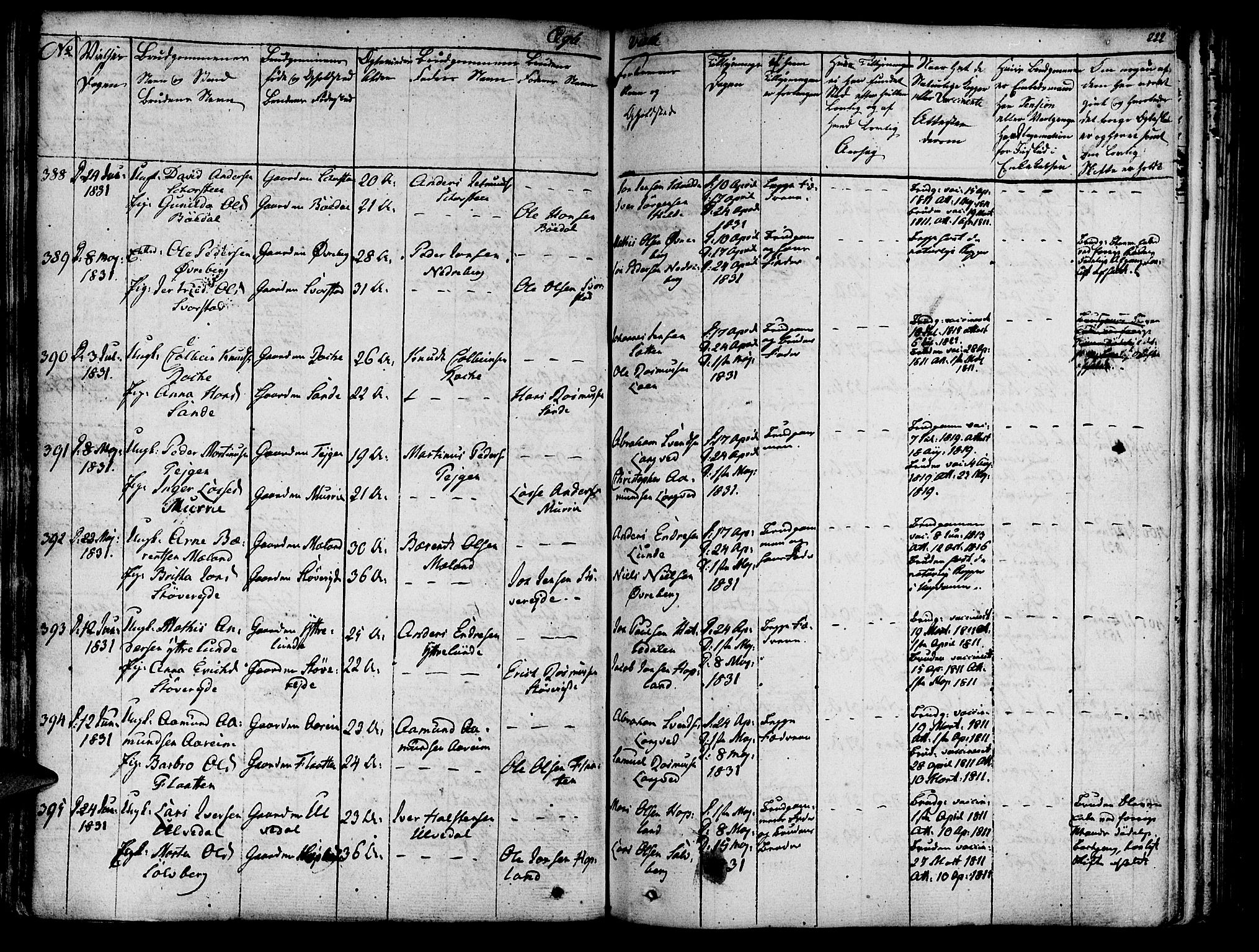 Innvik sokneprestembete, SAB/A-80501: Parish register (official) no. A 3, 1820-1832, p. 222