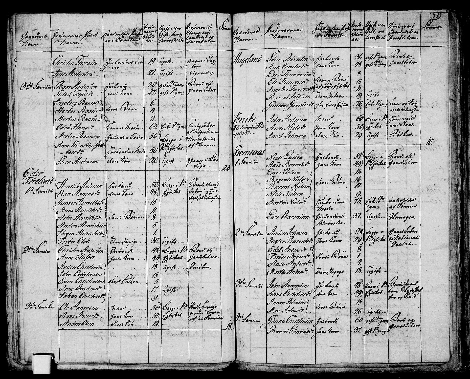 RA, 1801 census for 1012P Oddernes, 1801, p. 50b-51a