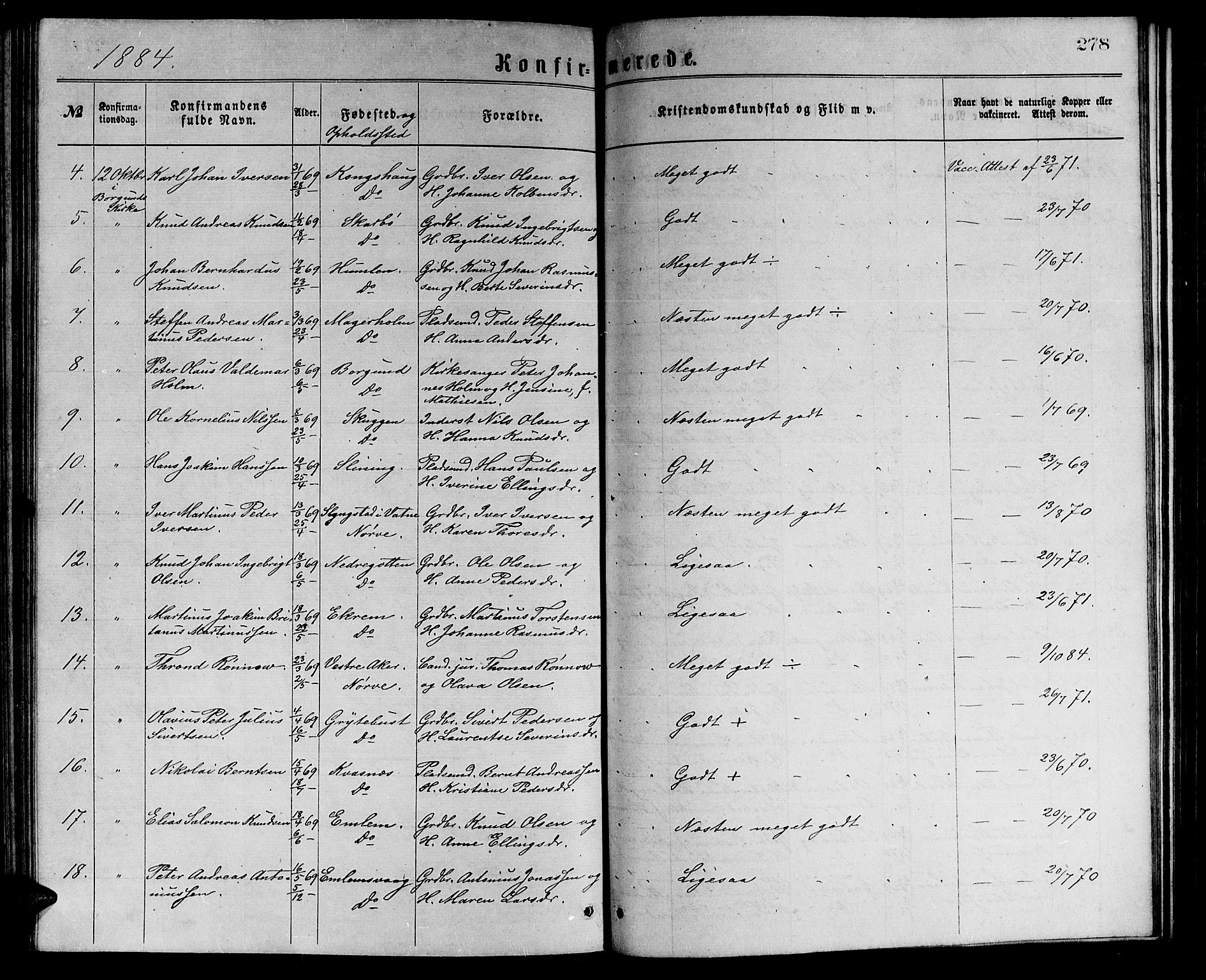 Ministerialprotokoller, klokkerbøker og fødselsregistre - Møre og Romsdal, AV/SAT-A-1454/528/L0429: Parish register (copy) no. 528C10, 1872-1886, p. 278