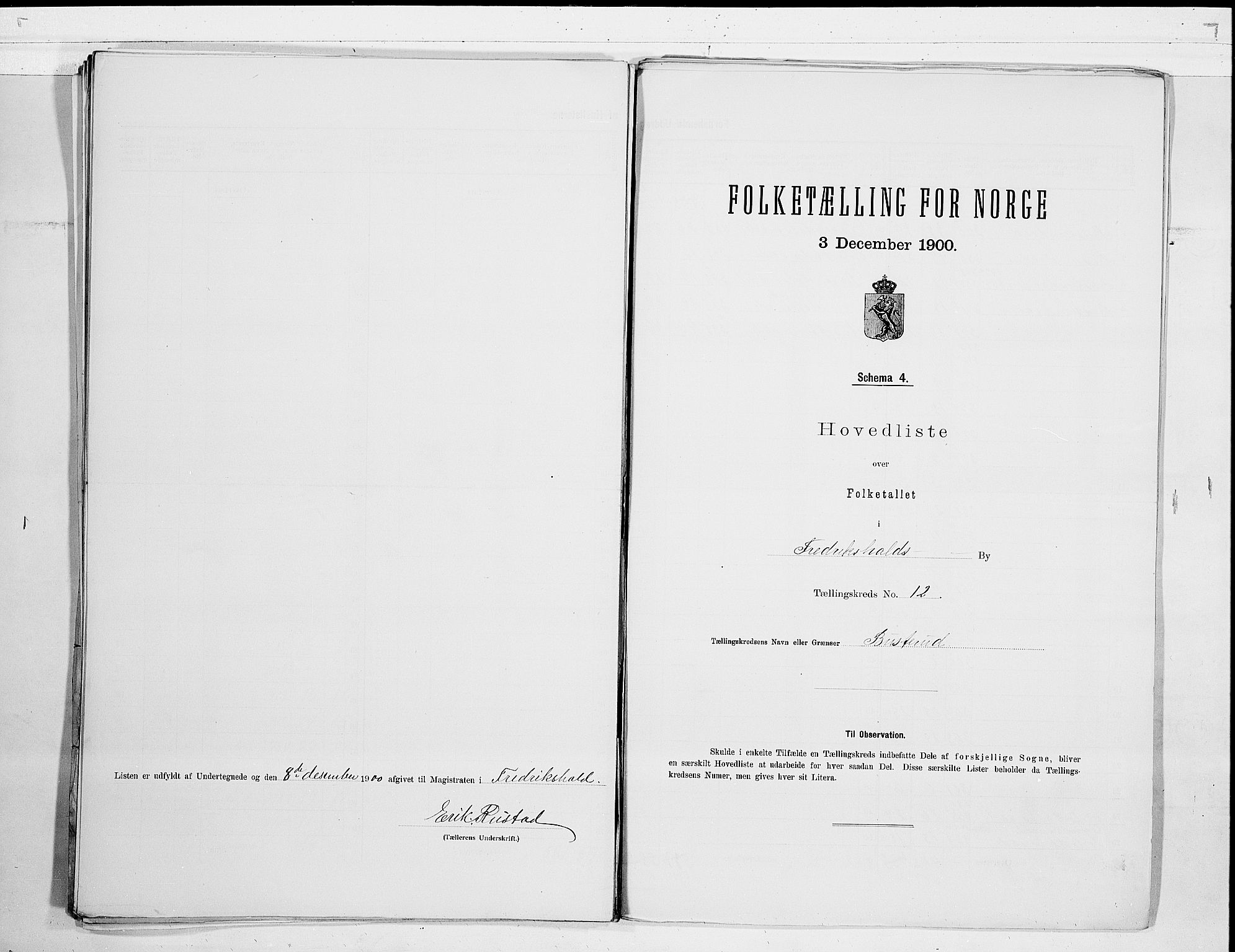 SAO, 1900 census for Fredrikshald, 1900, p. 33