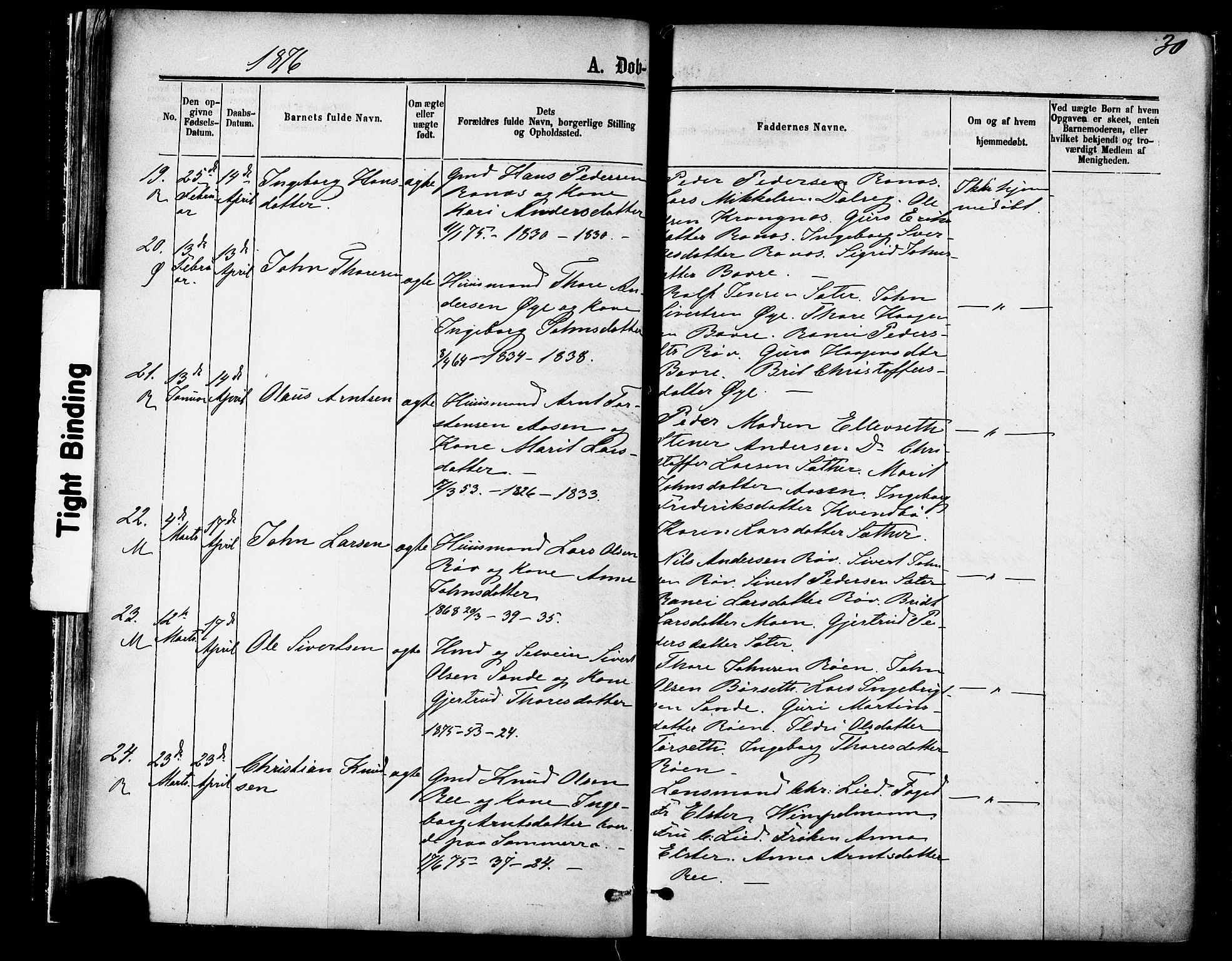 Ministerialprotokoller, klokkerbøker og fødselsregistre - Møre og Romsdal, SAT/A-1454/595/L1046: Parish register (official) no. 595A08, 1874-1884, p. 30