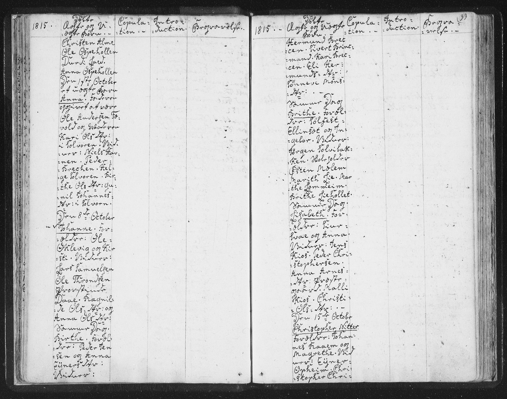 Hafslo sokneprestembete, SAB/A-80301/H/Haa/Haaa/L0003: Parish register (official) no. A 3, 1807-1821, p. 33