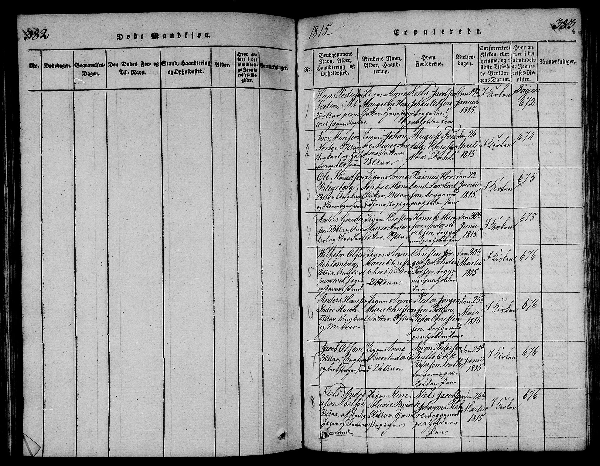 Larvik kirkebøker, SAKO/A-352/F/Fa/L0001: Parish register (official) no. I 1, 1814-1825, p. 382-383