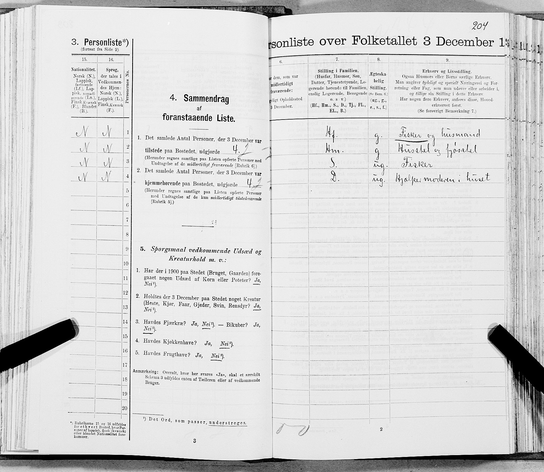 SAT, 1900 census for Gildeskål, 1900, p. 247