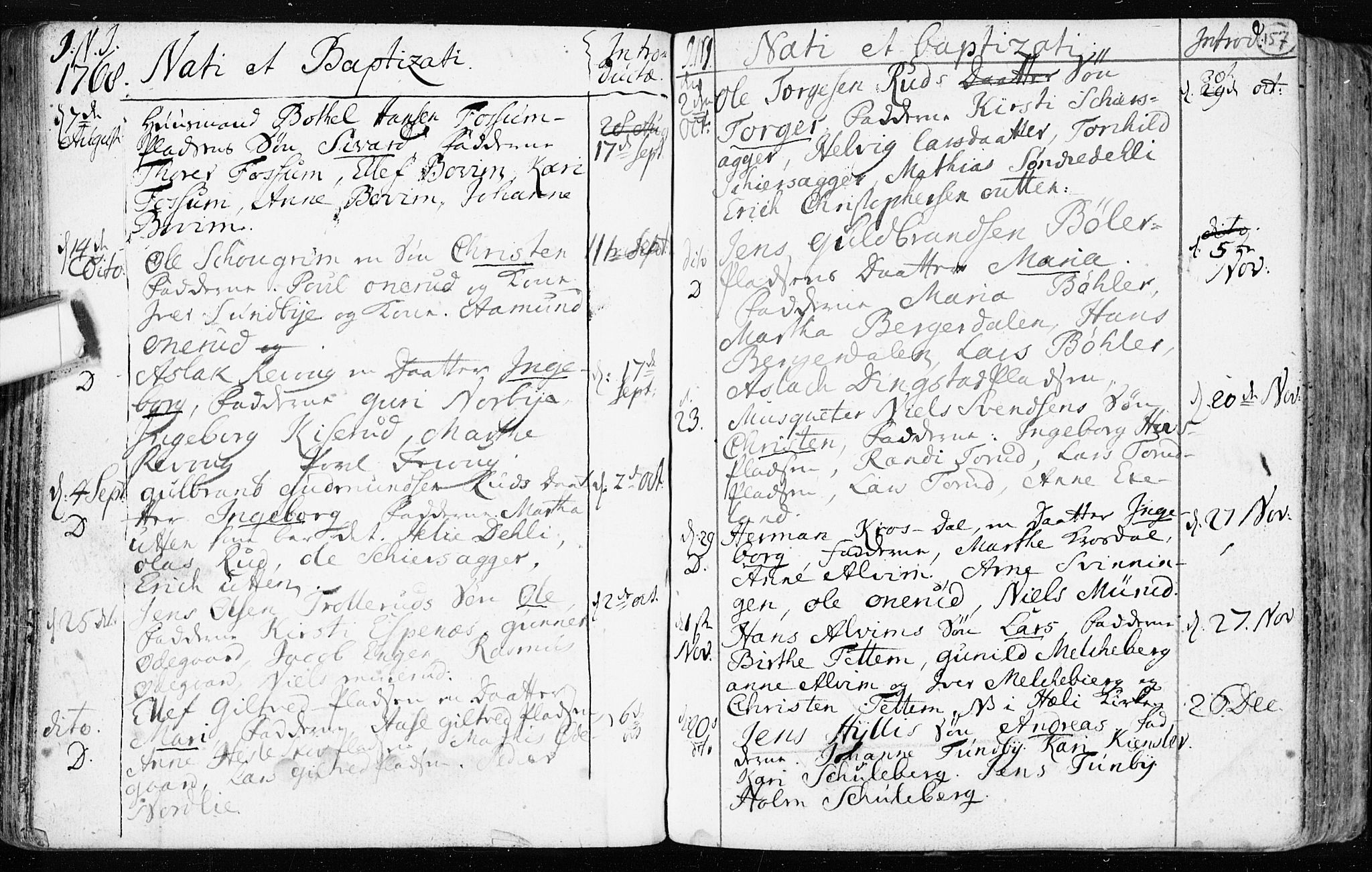 Spydeberg prestekontor Kirkebøker, AV/SAO-A-10924/F/Fa/L0002: Parish register (official) no. I 2, 1739-1780, p. 157