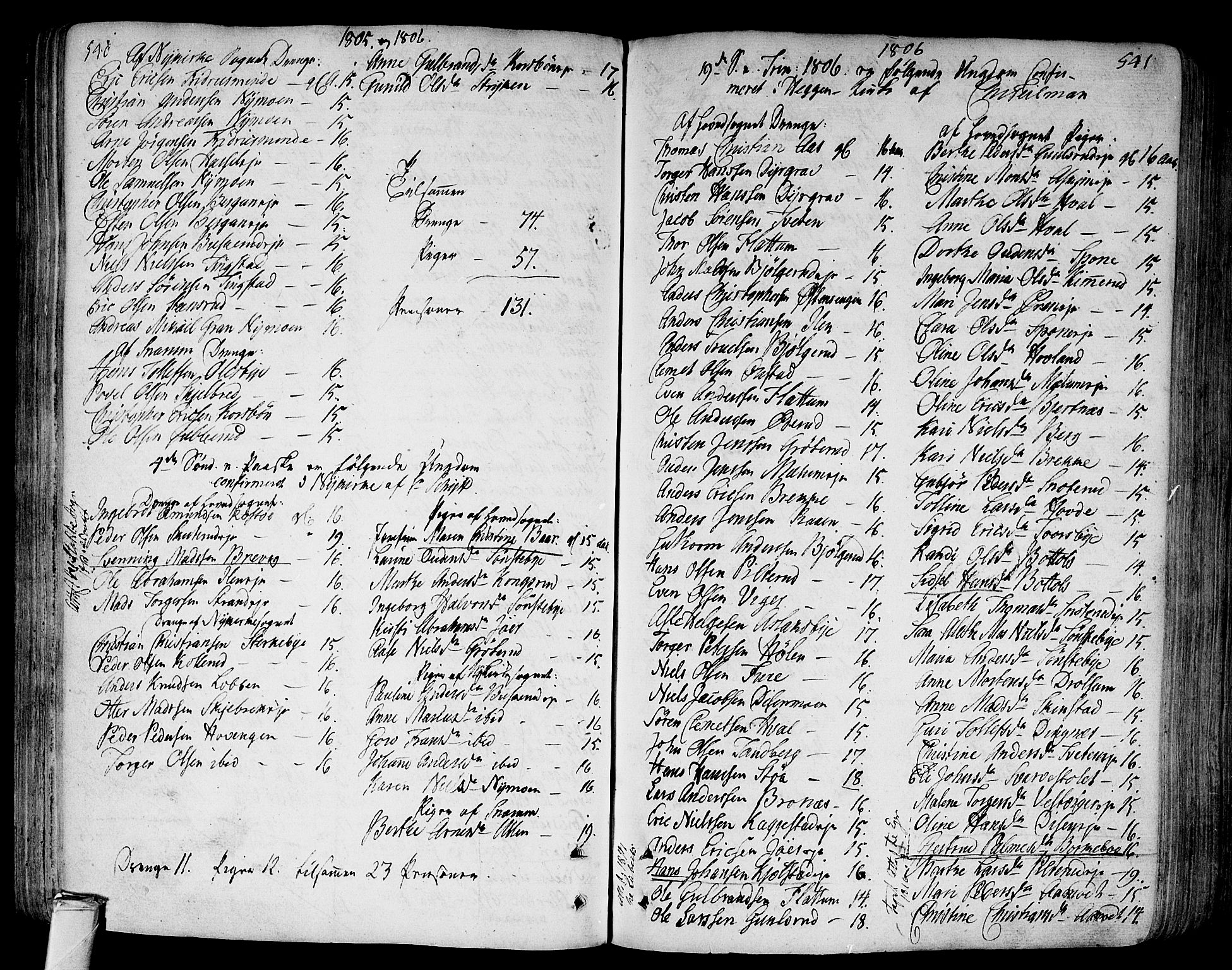 Modum kirkebøker, SAKO/A-234/F/Fa/L0003: Parish register (official) no. 3, 1783-1819, p. 540-541