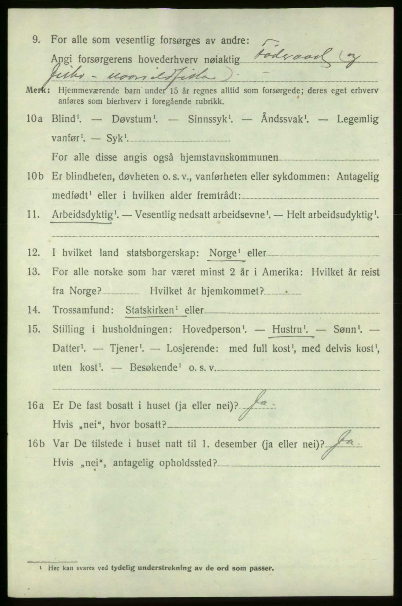 SAB, 1920 census for Bremnes, 1920, p. 4051