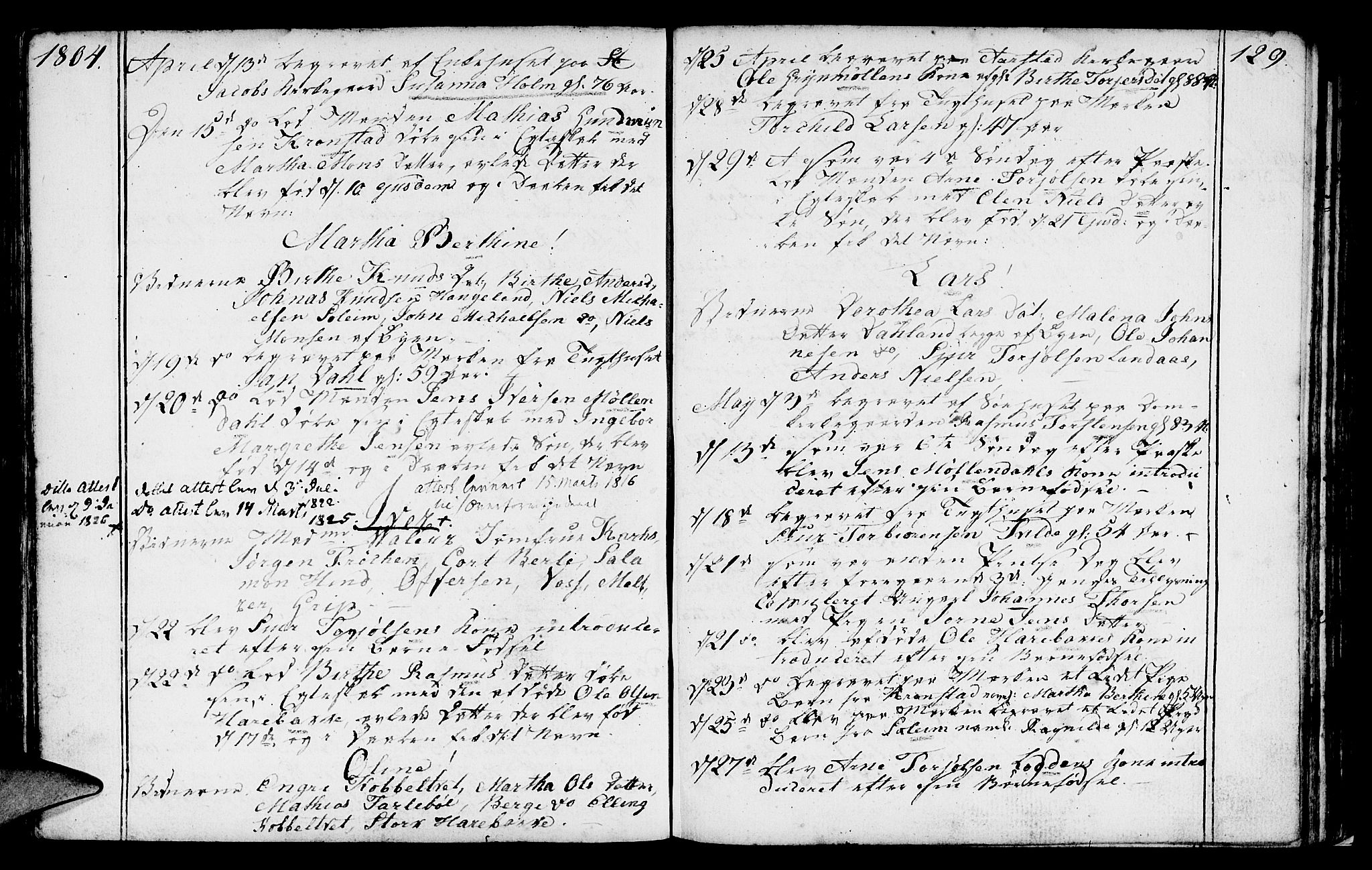 St. Jørgens hospital og Årstad sokneprestembete, SAB/A-99934: Parish register (official) no. A 2, 1766-1814, p. 129