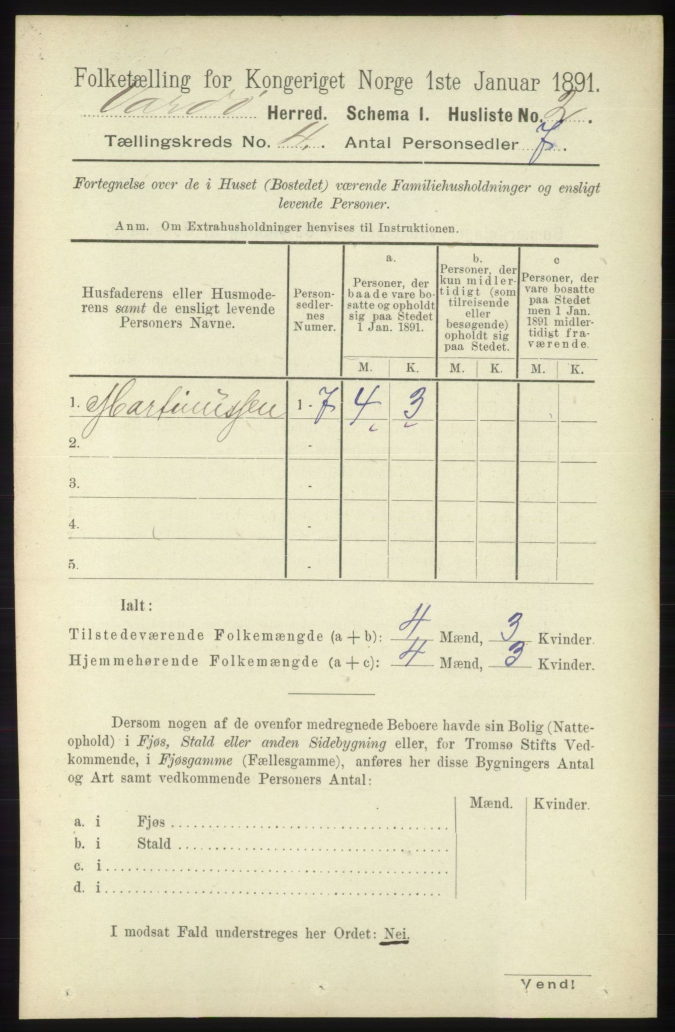 RA, 1891 census for 2028 Vardø, 1891, p. 1056