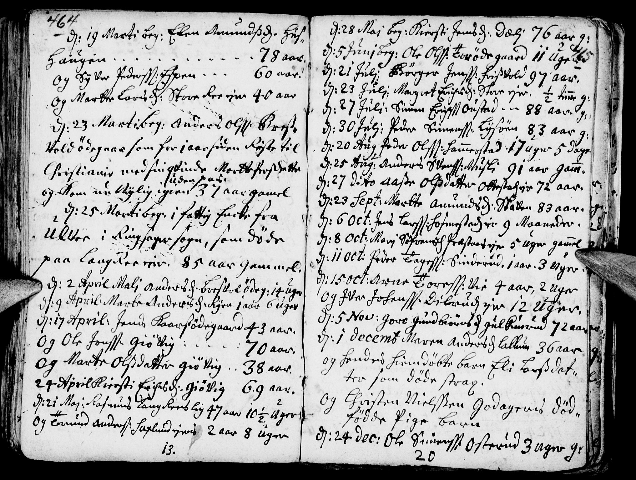 Stange prestekontor, AV/SAH-PREST-002/K/L0002: Parish register (official) no. 2, 1724-1740, p. 464-465