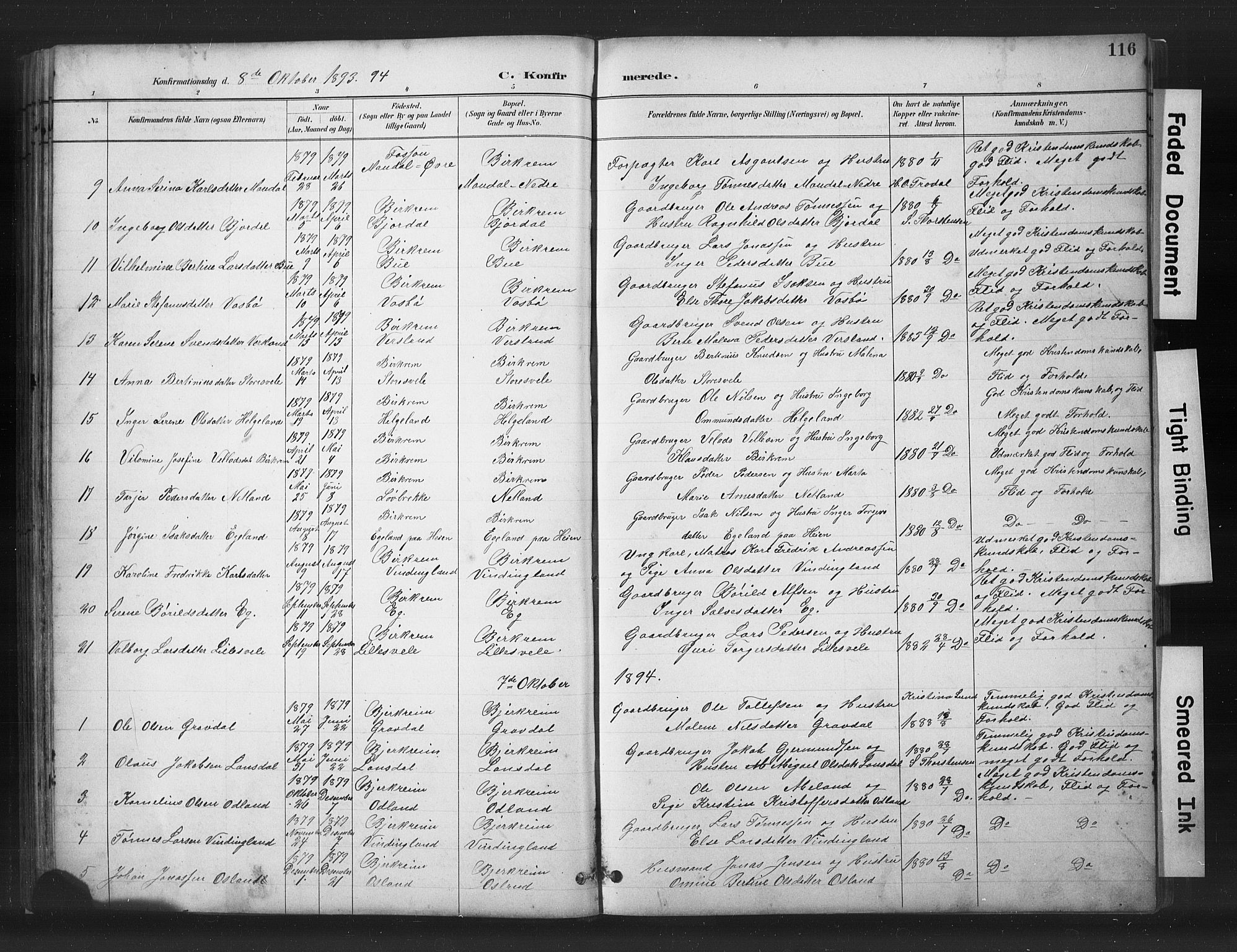 Helleland sokneprestkontor, AV/SAST-A-101810: Parish register (copy) no. B 5, 1887-1908, p. 116