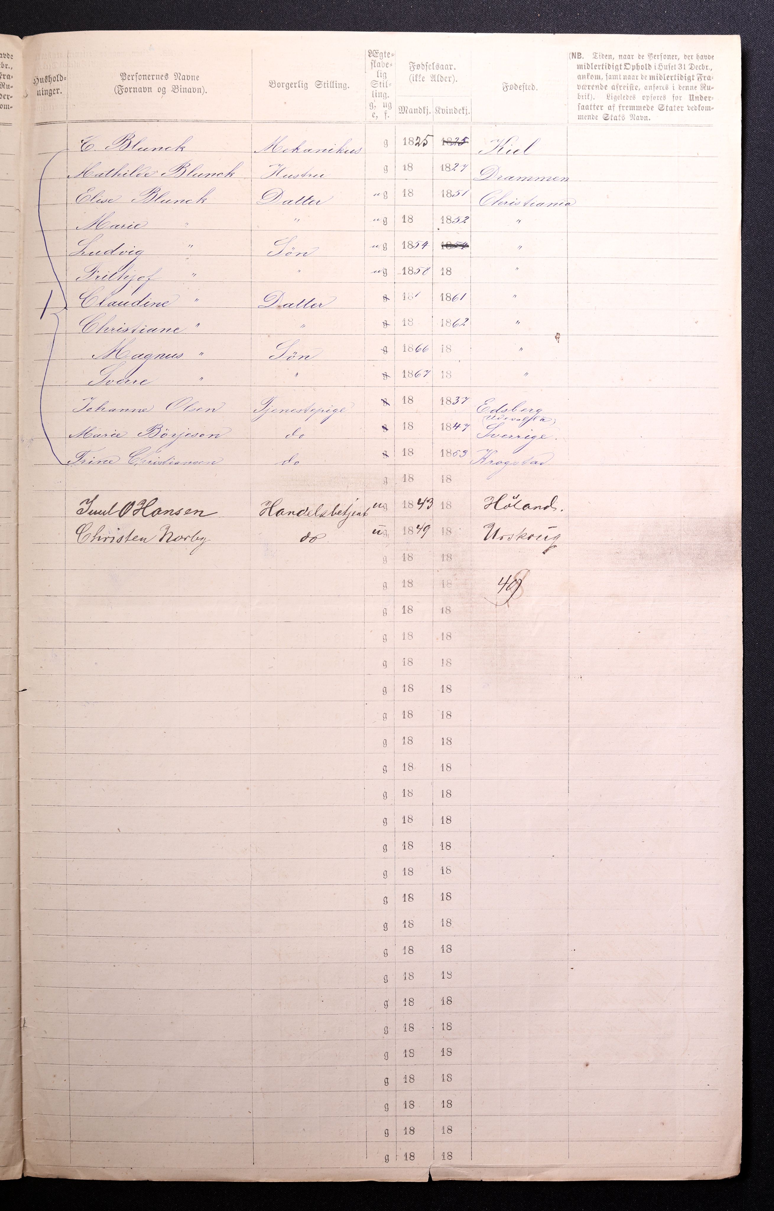 RA, 1870 census for 0301 Kristiania, 1870, p. 1514