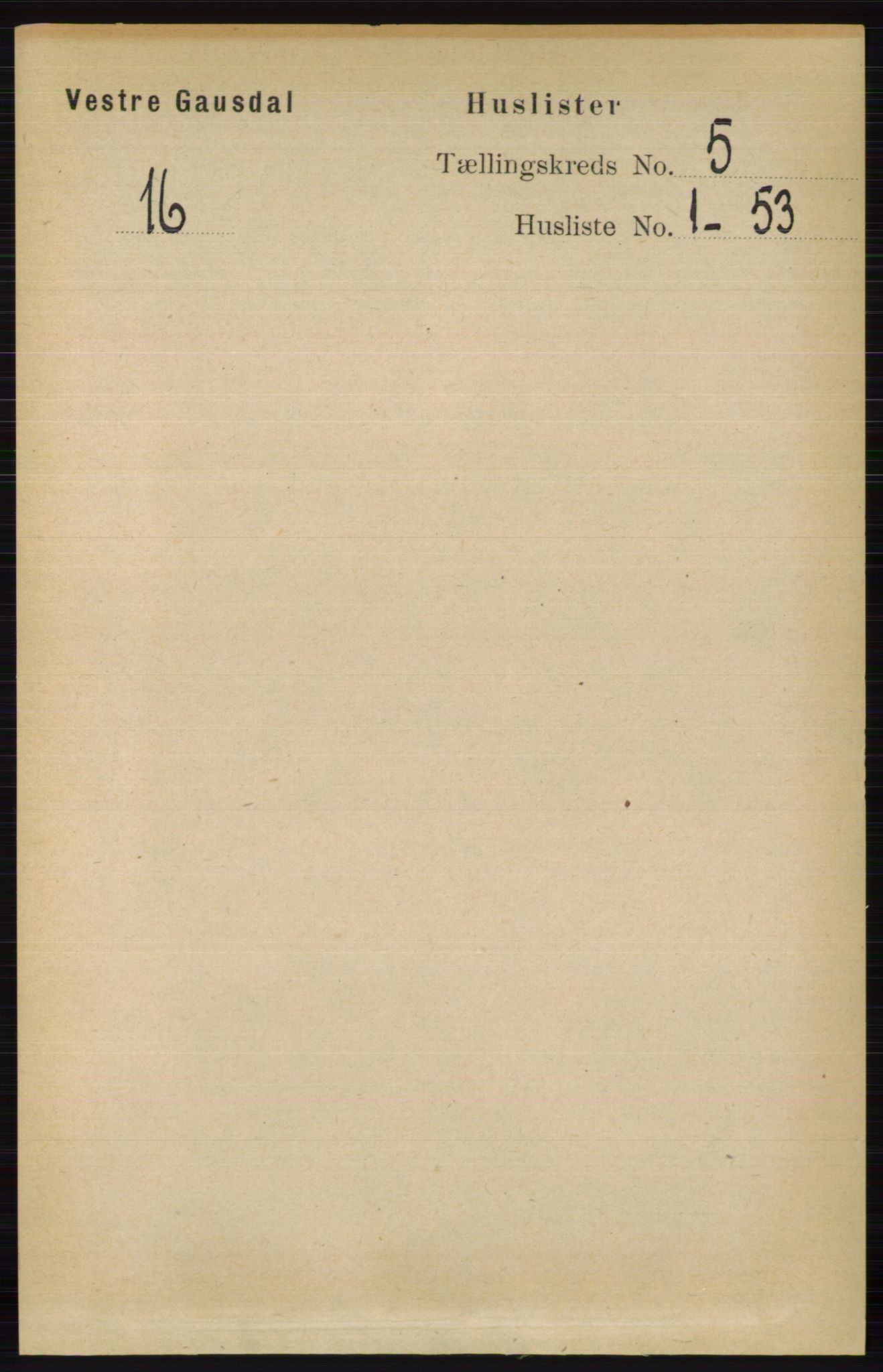 RA, 1891 census for 0523 Vestre Gausdal, 1891, p. 2117