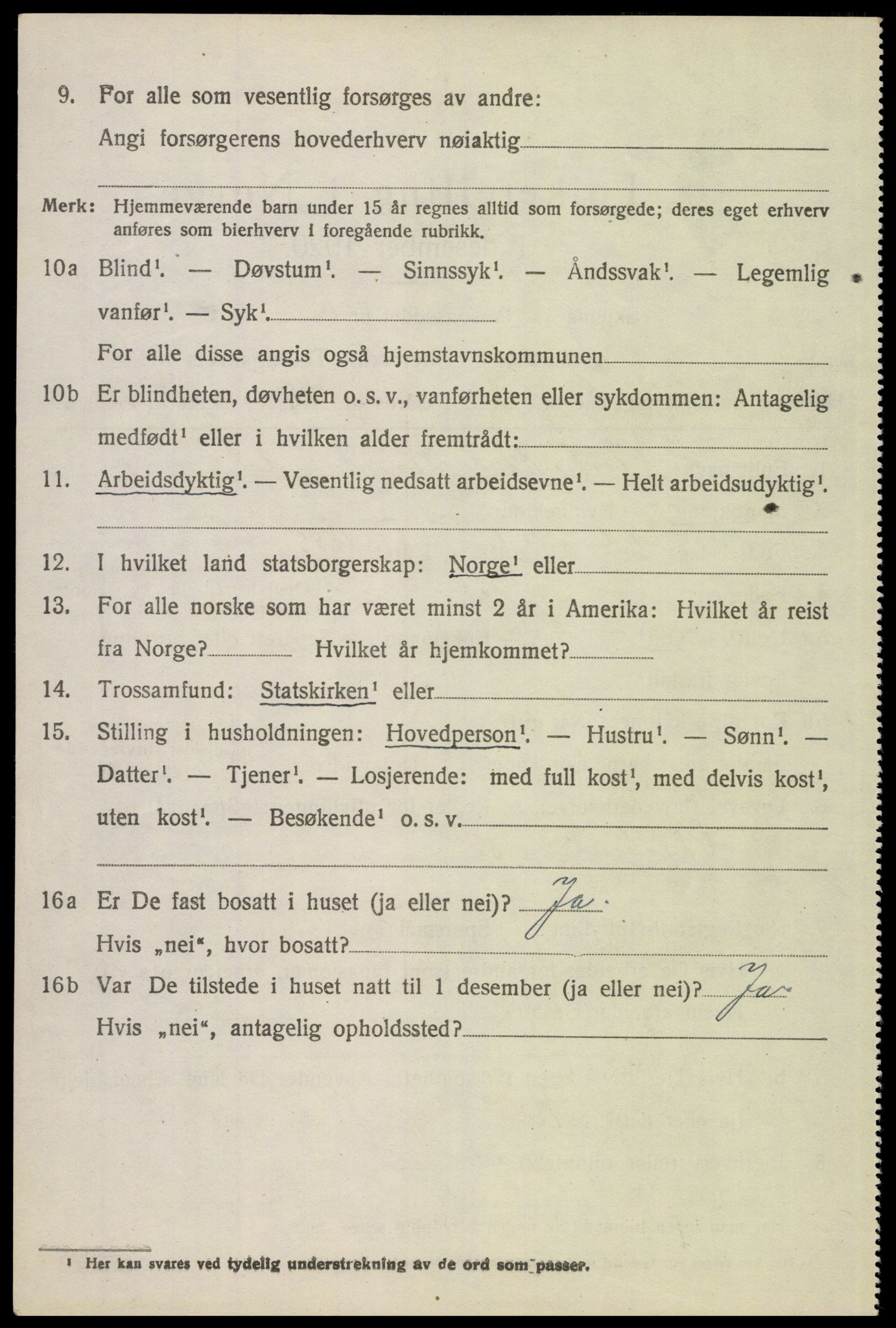 SAH, 1920 census for Tynset, 1920, p. 5511